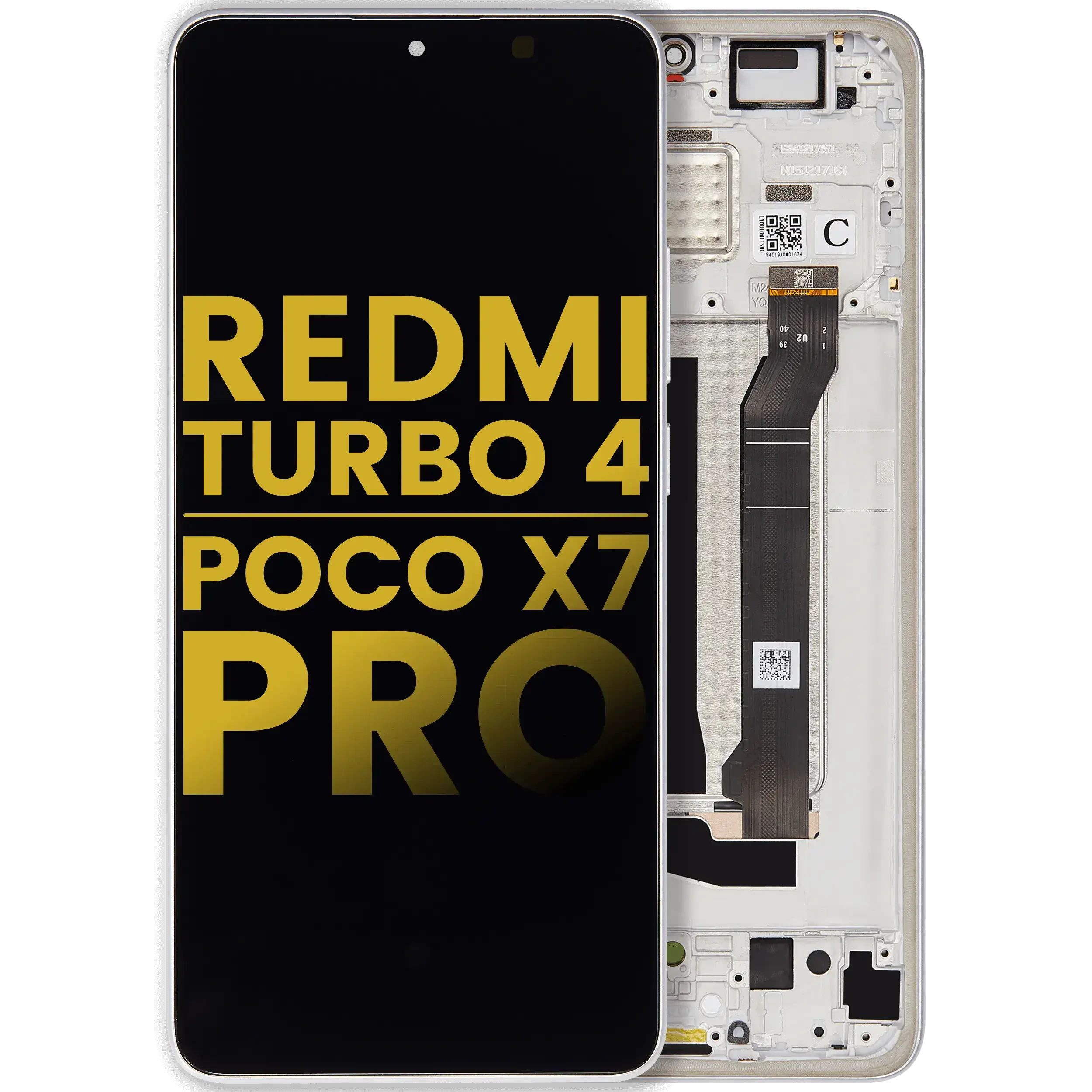 Display OLED completo con Frame per Xiaomi Redmi Turbo 4 / Xiaomi Poco X7 Pro (Refurbished) (Bianco)