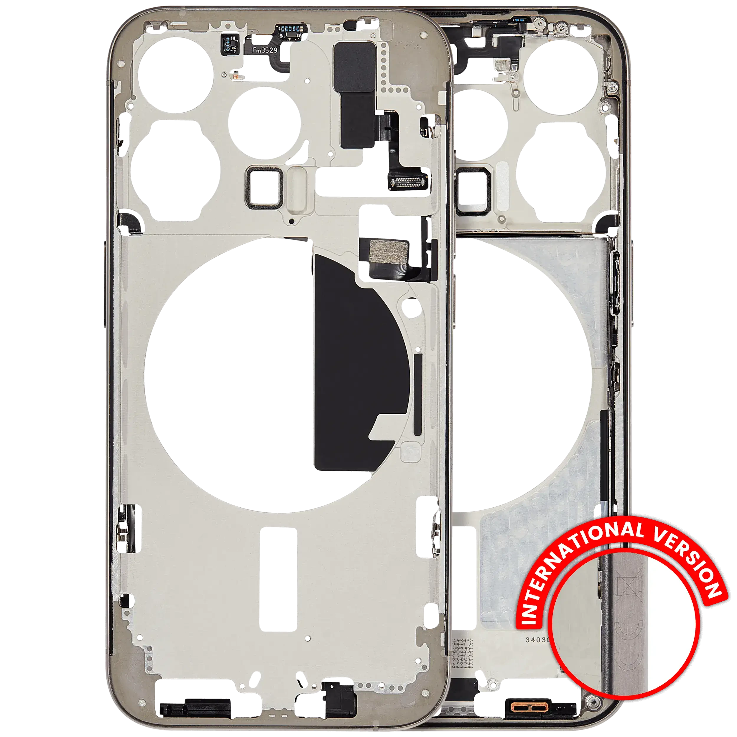 Frame centrale W/ Minuteria per iPhone 15 Pro (EU / Global Version) (Used Service Pack Pull: Grade B) (Titanio naturale)