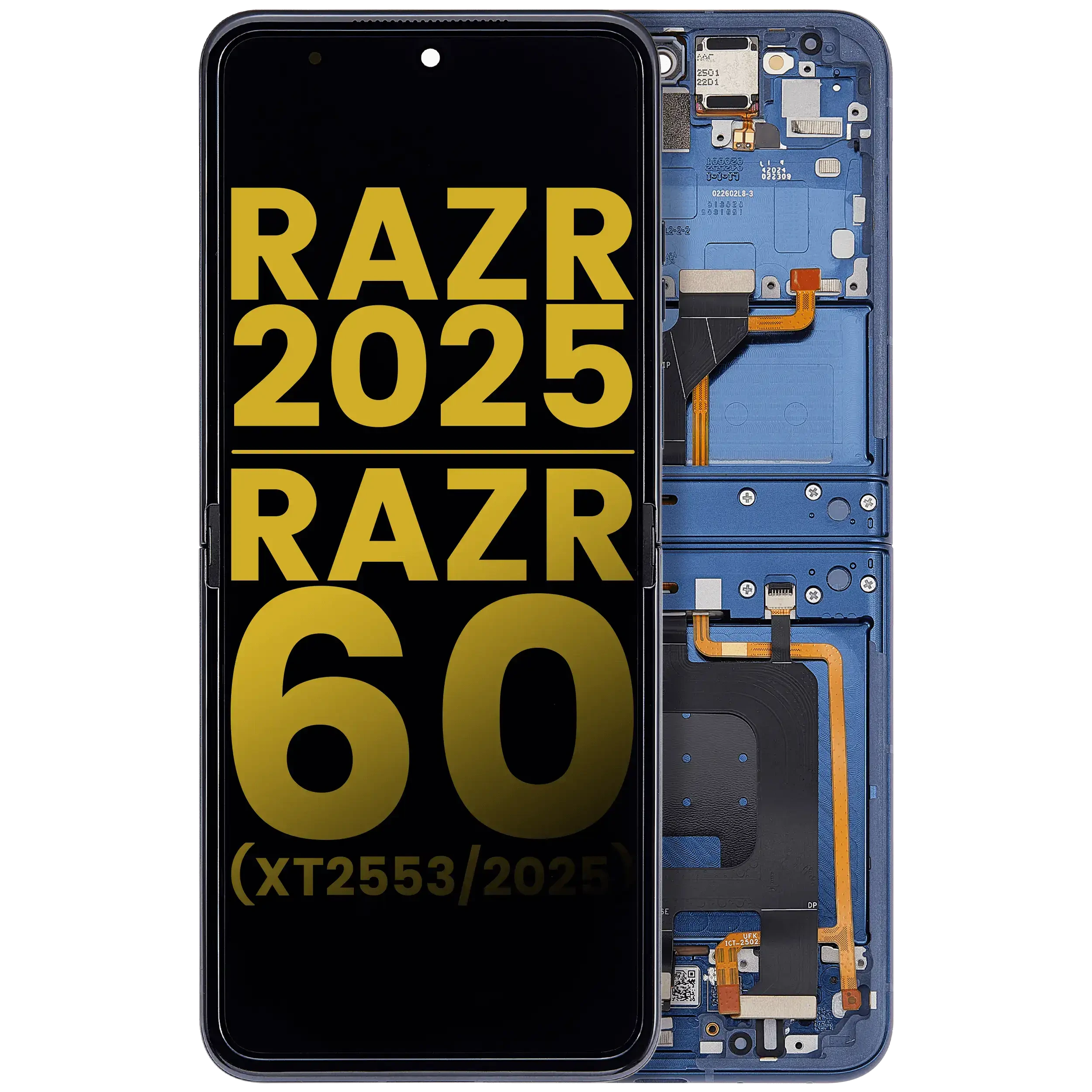 Display OLED completo con Frame per Motorola Razr 2025 / Razr 60 (XT2553 / 2025) (Refurbished) (Gibraltar Sea)