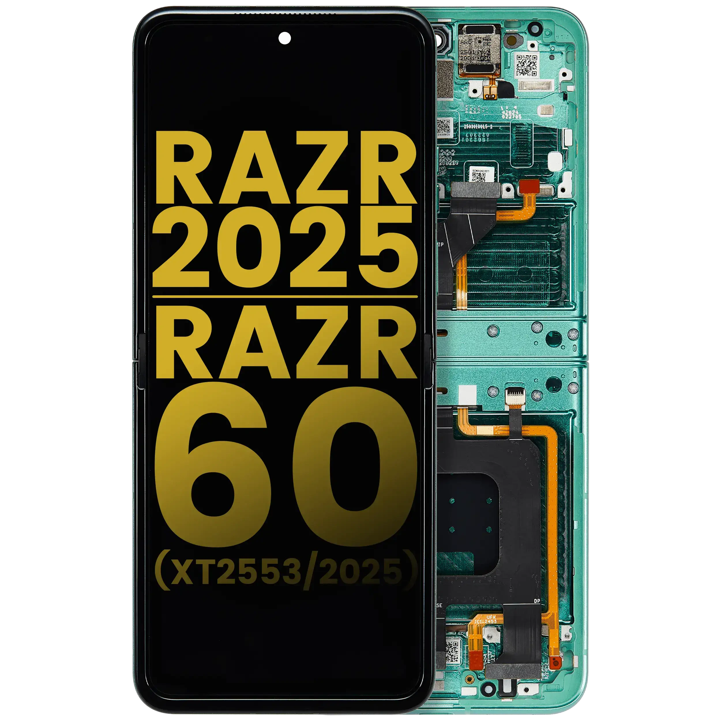 Display OLED completo con Frame per Motorola Razr 2025 / Razr 60 (XT2553 / 2025) (Refurbished) (Spring Bud)
