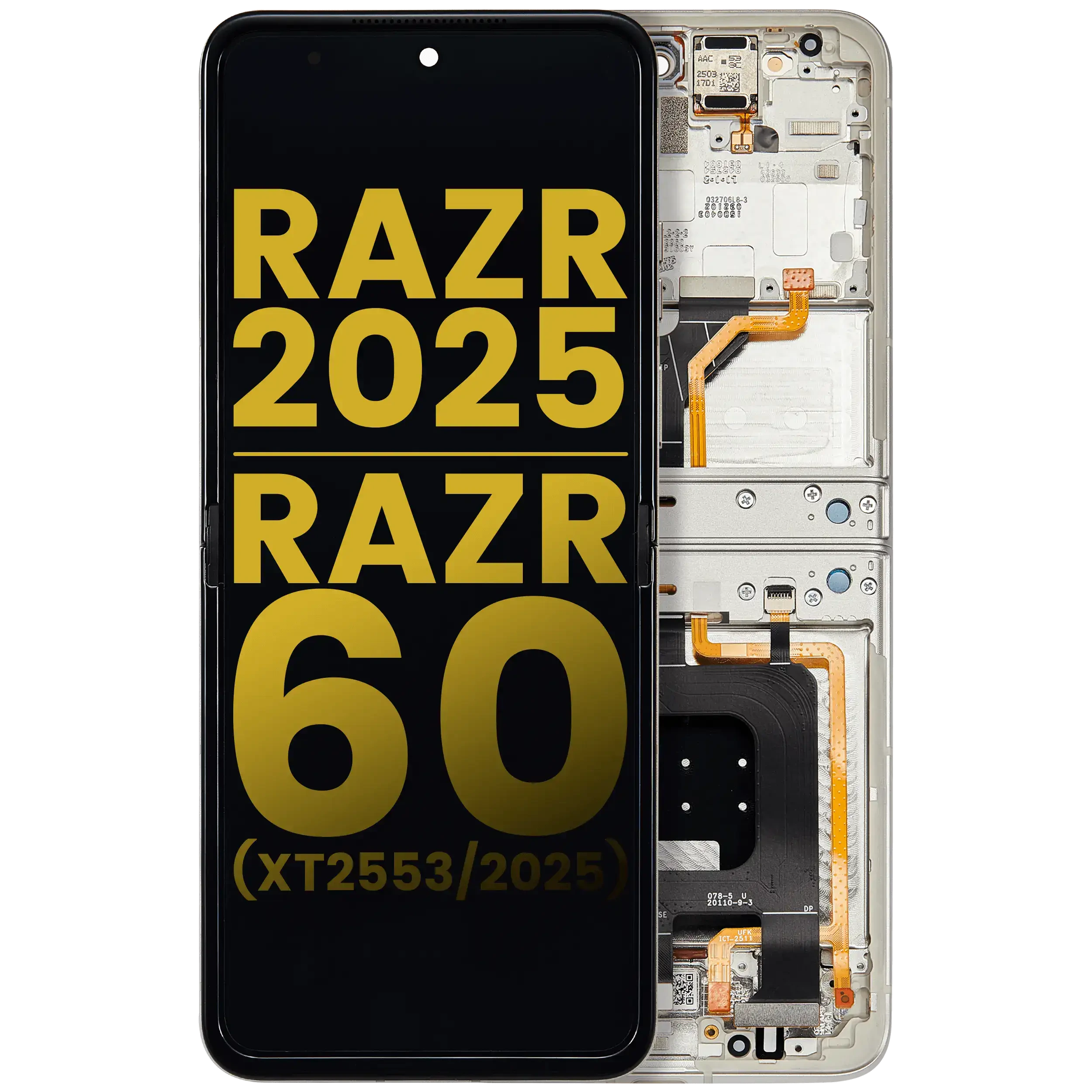 Display OLED completo con Frame per Motorola Razr 2025 / Razr 60 (XT2553 / 2025) (Refurbished) (Lightest Sky)