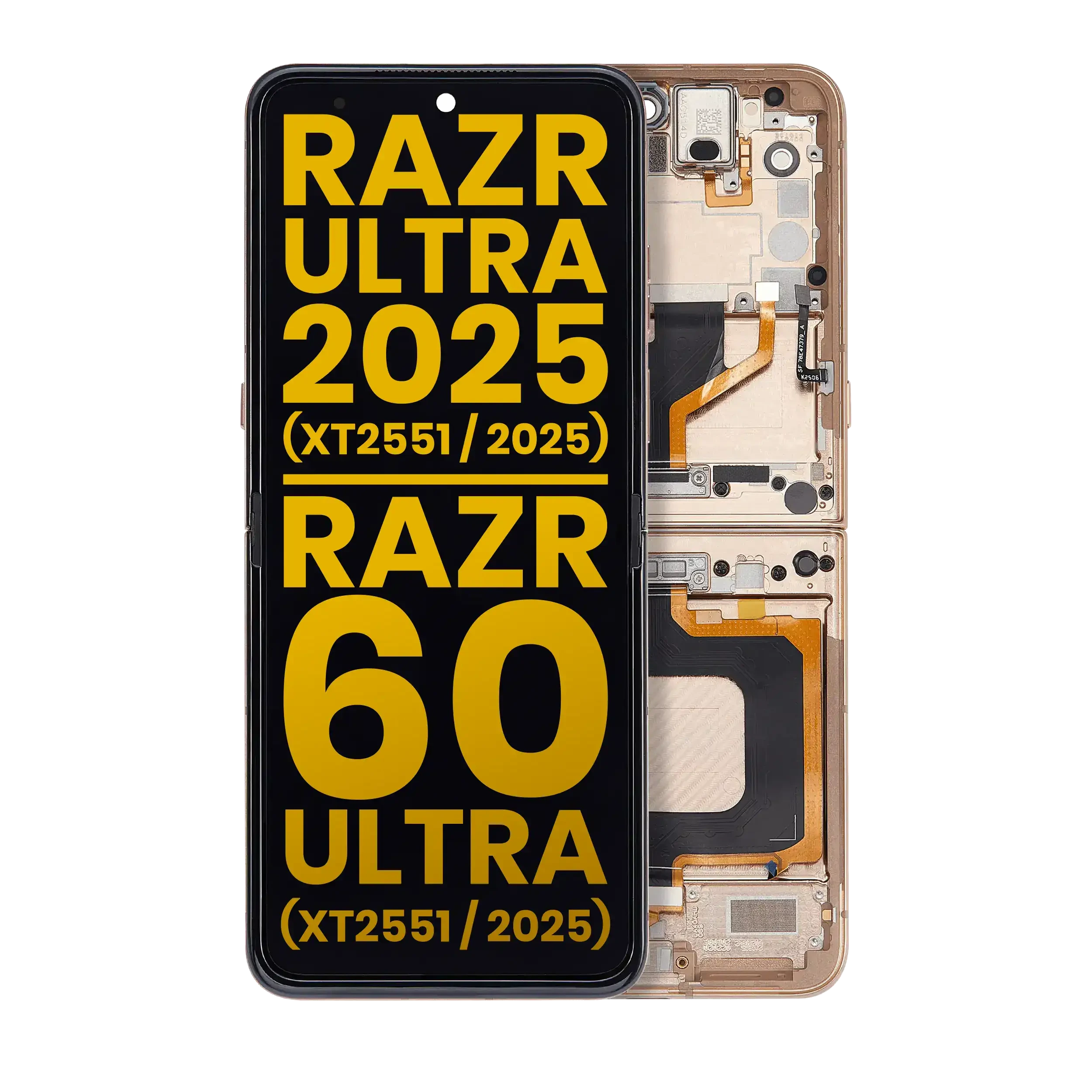 Display OLED completo con Frame per Motorola Razr Ultra 2025 (XT2551 / 2025) / Razr 60 Ultra (XT2551 / 2025) (Refurbished) (Mountain Trail)