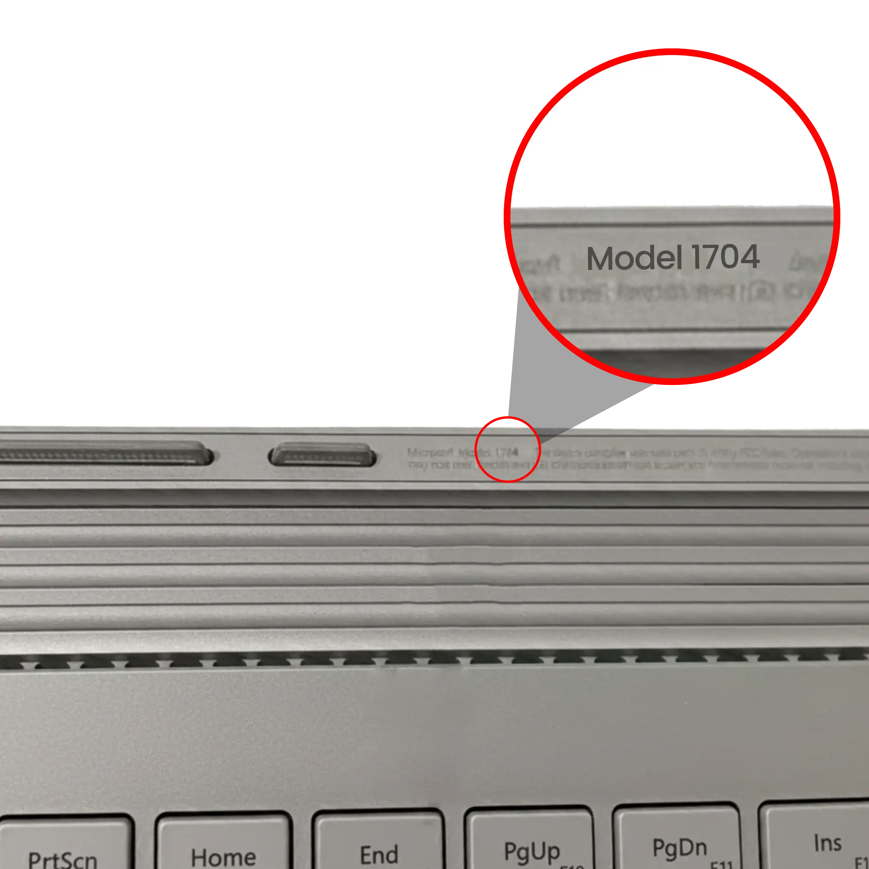 Top Case con tastiera (ANSI US) per Microsoft Surface Book 1 13.5" (1704) (Argento)