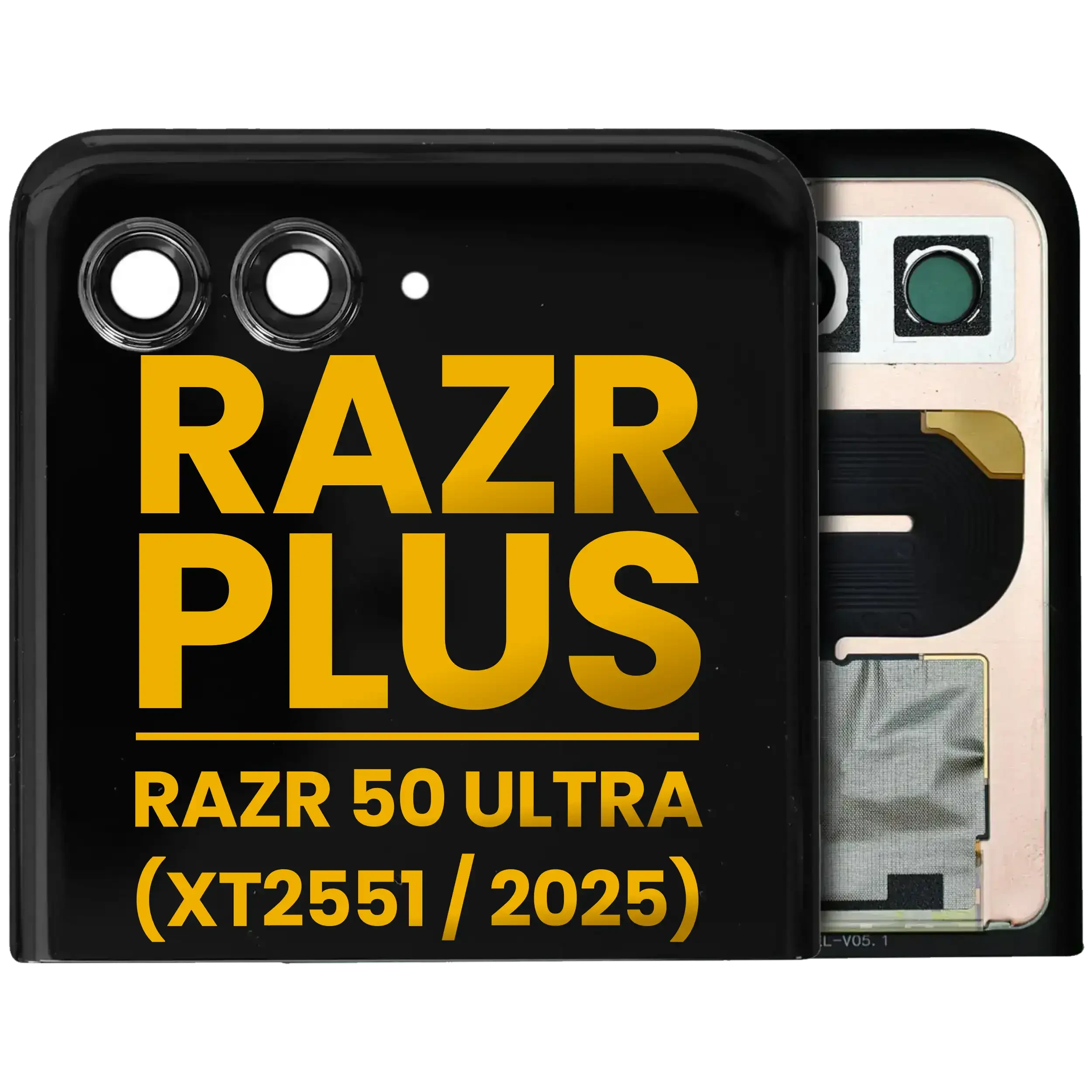 Outer Display OLED completo senza Frame per Motorola Razr Plus / Razr 50 Ultra (XT2551 / 2025) (Service Pack) (tutti i colori)