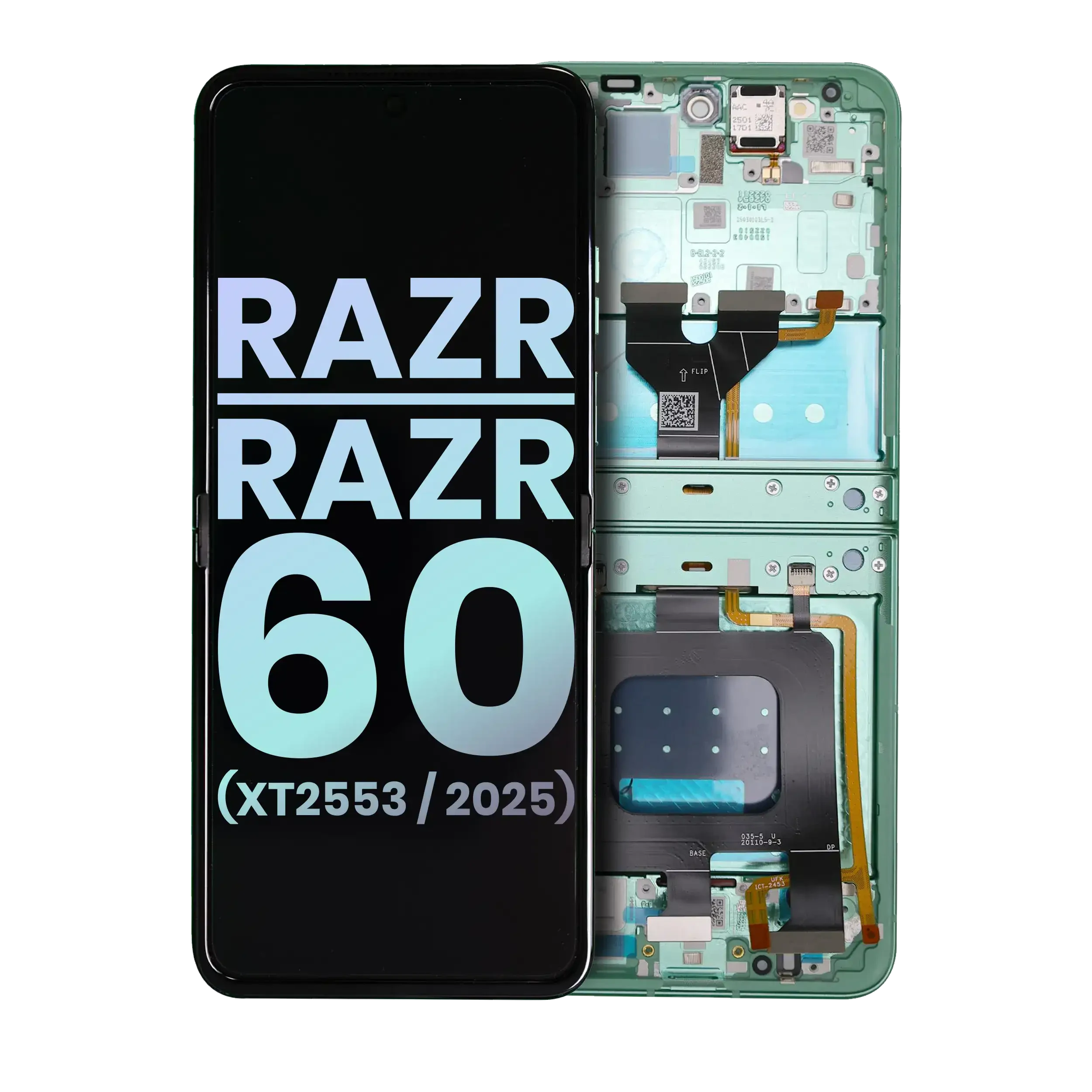 Display OLED completo con Frame per Motorola Razr / Razr 60 (XT2553 / 2025) (Service Pack) (Spring Bud)