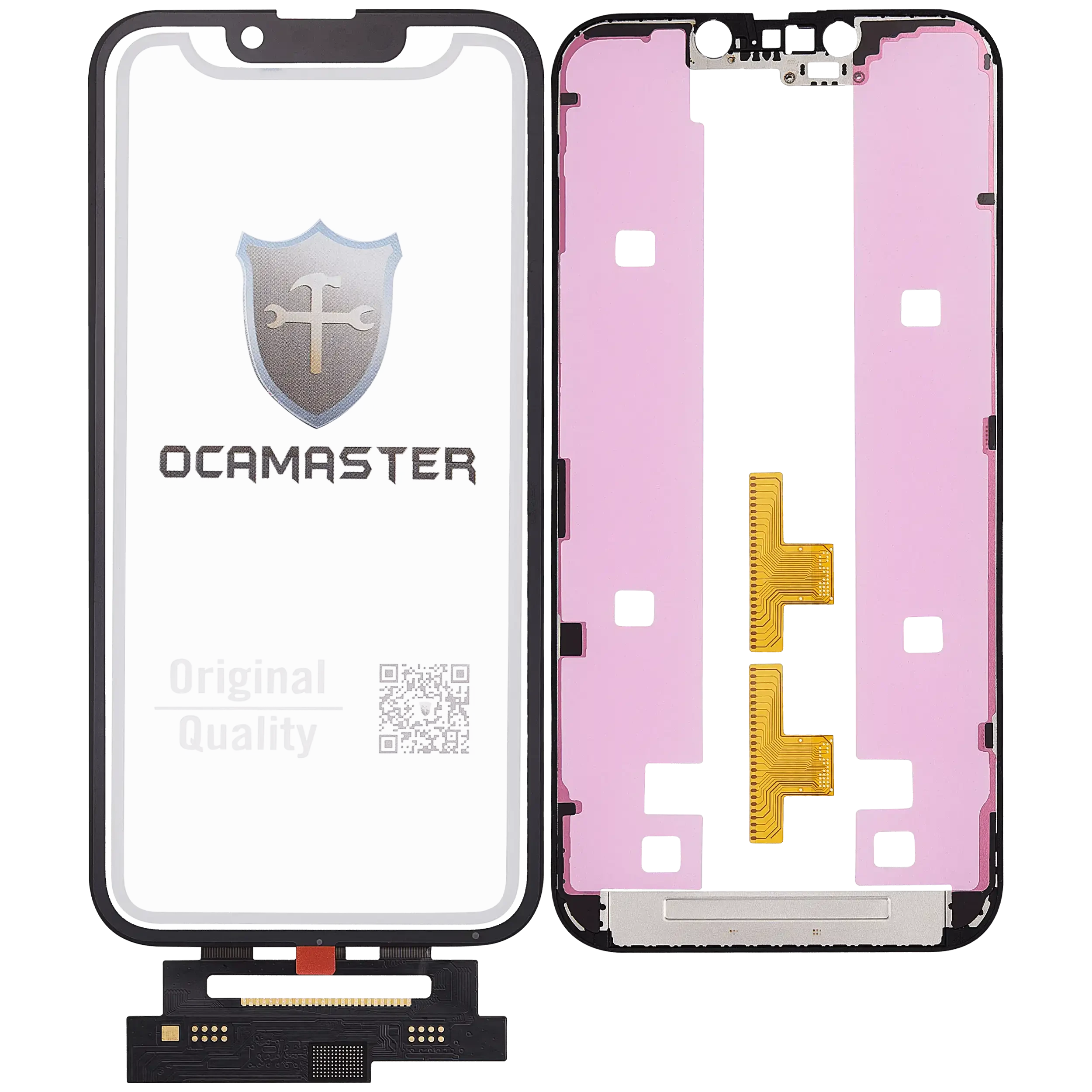 4 in 1 Short flat (Touch screen Touch con vetro + OCA + Frame Pre-installed) per iPhone 14 (OCA Master)