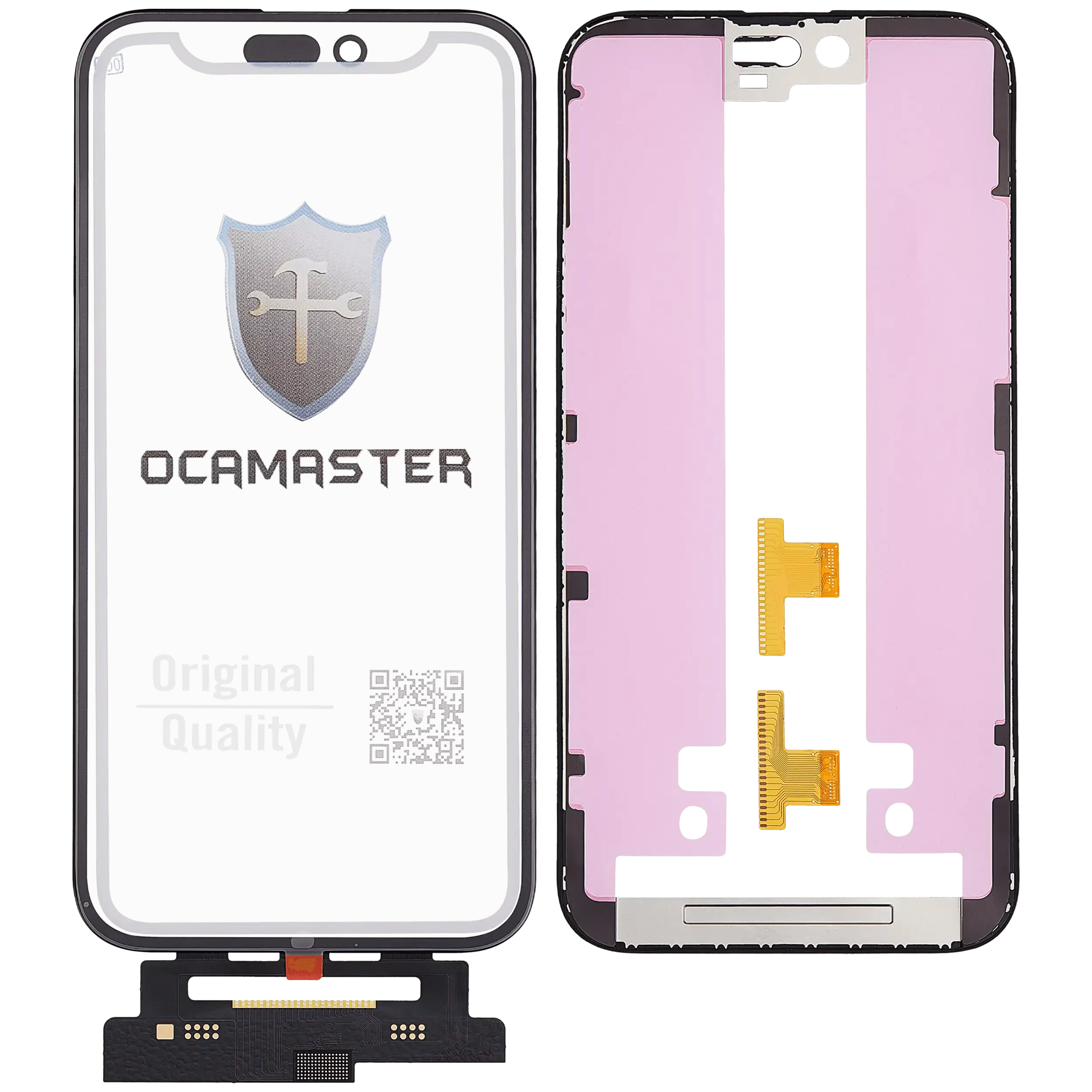 4 in 1 Short flat (Touch screen Touch con vetro + OCA + Frame Pre-installed) per iPhone 15 Plus (OCA Master)