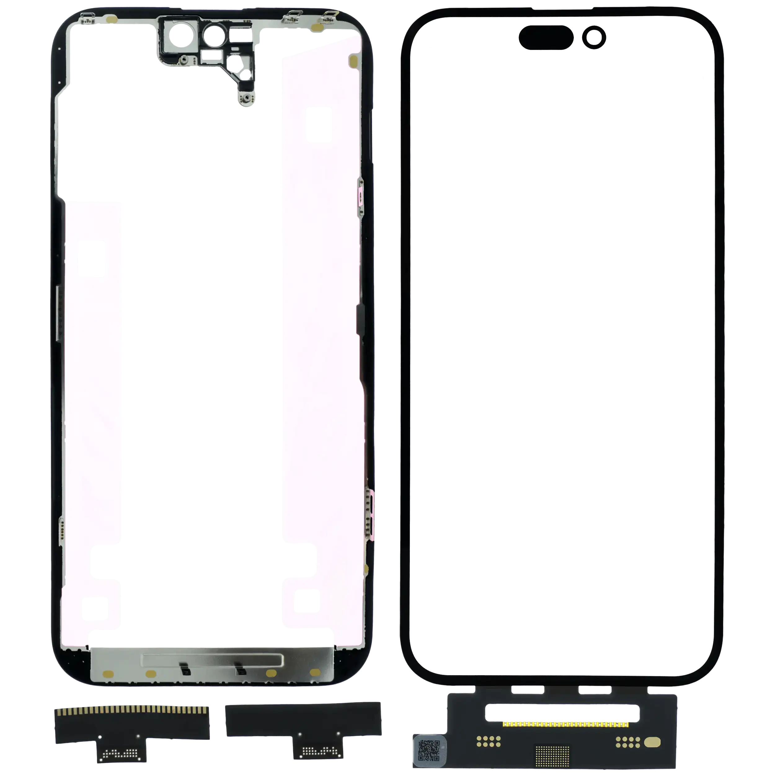 4 in 1 Short flat (Touch screen Touch con vetro + OCA + Frame Pre-installed) per iPhone 14 Pro Max (OCA Master)