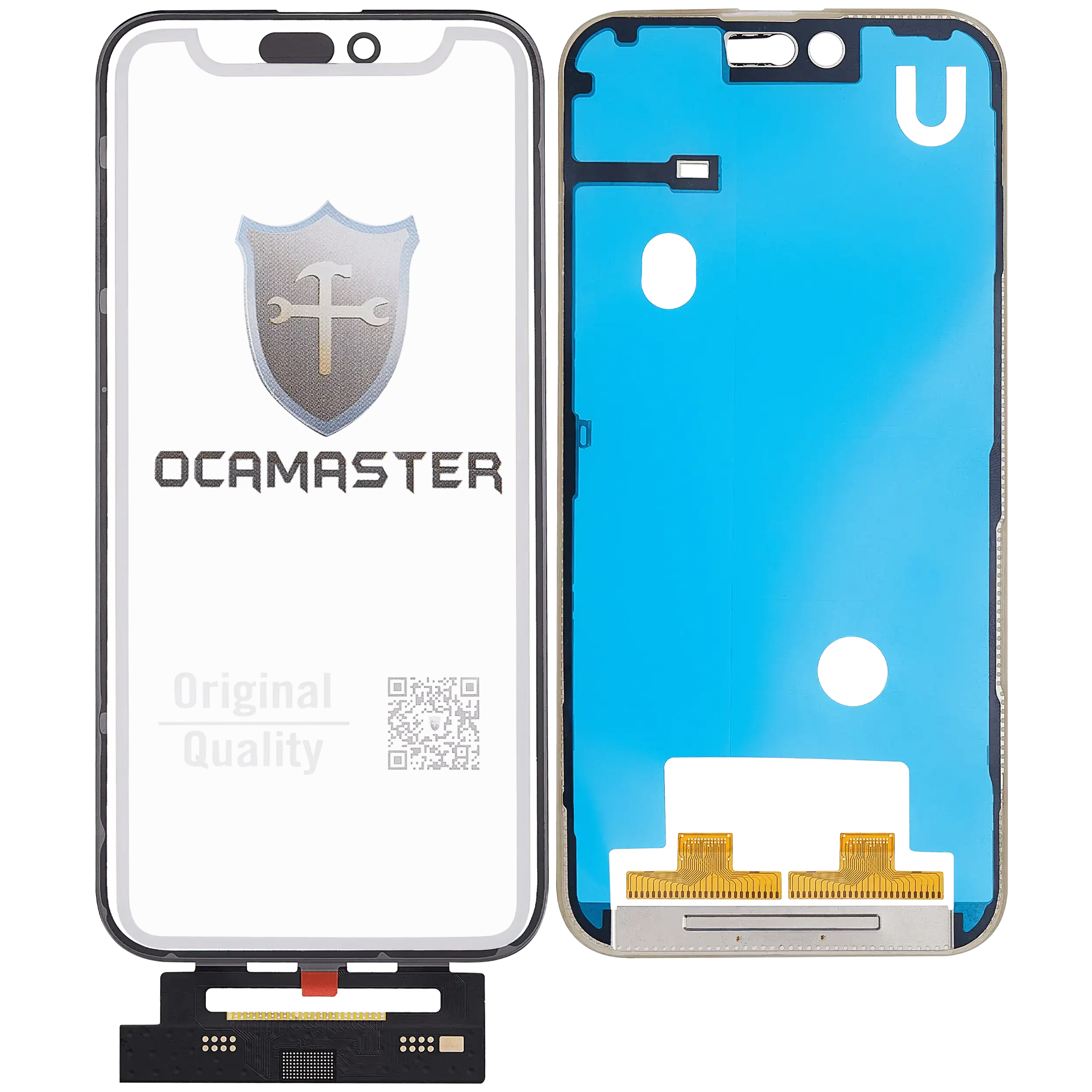 4 in 1 Short flat (Touch screen Touch con vetro + OCA + Frame Pre-installed) per iPhone 15 Pro Max (OCA Master)