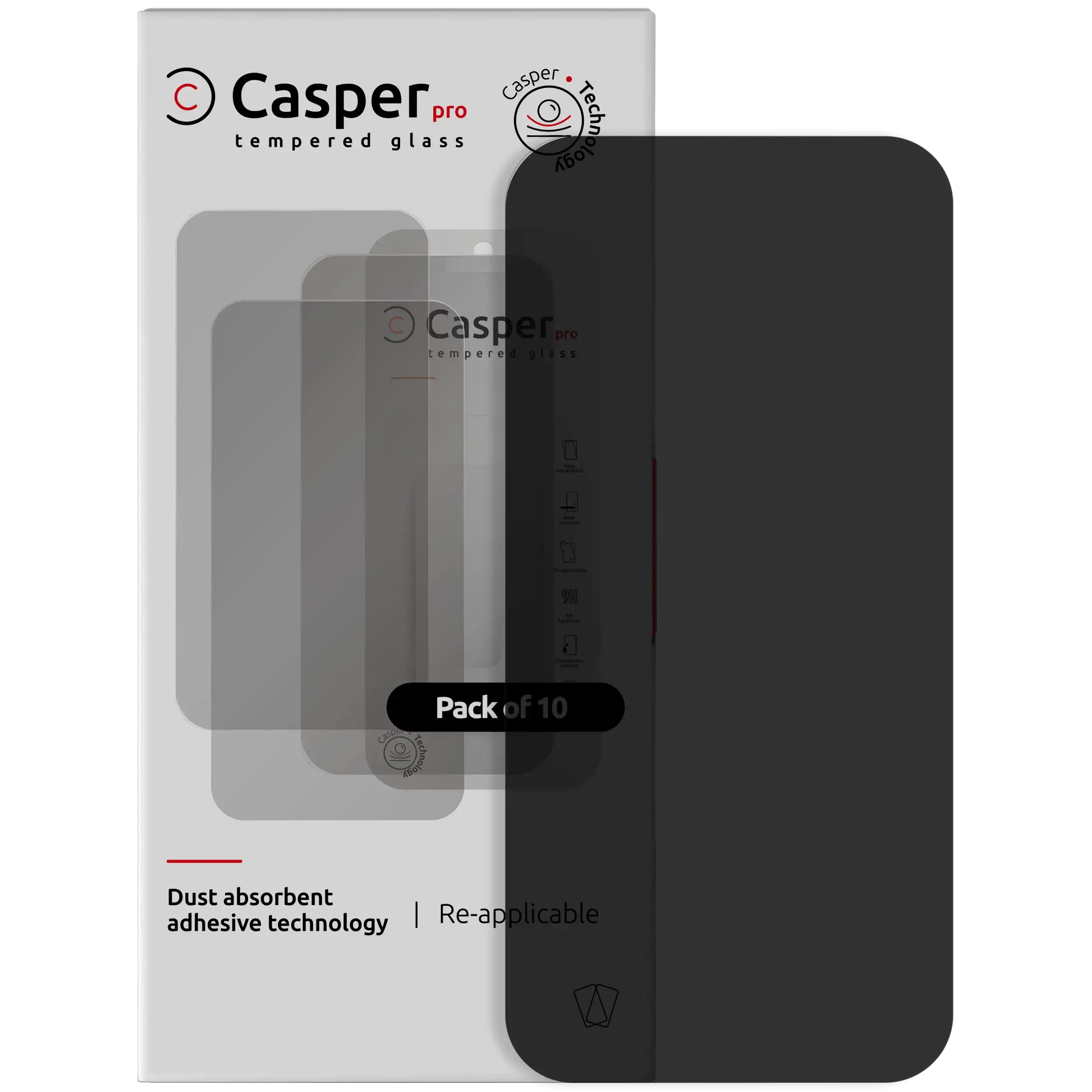 Casper Pro Vetro temperato per iPhone Air (10 pezzi) (Privacy)