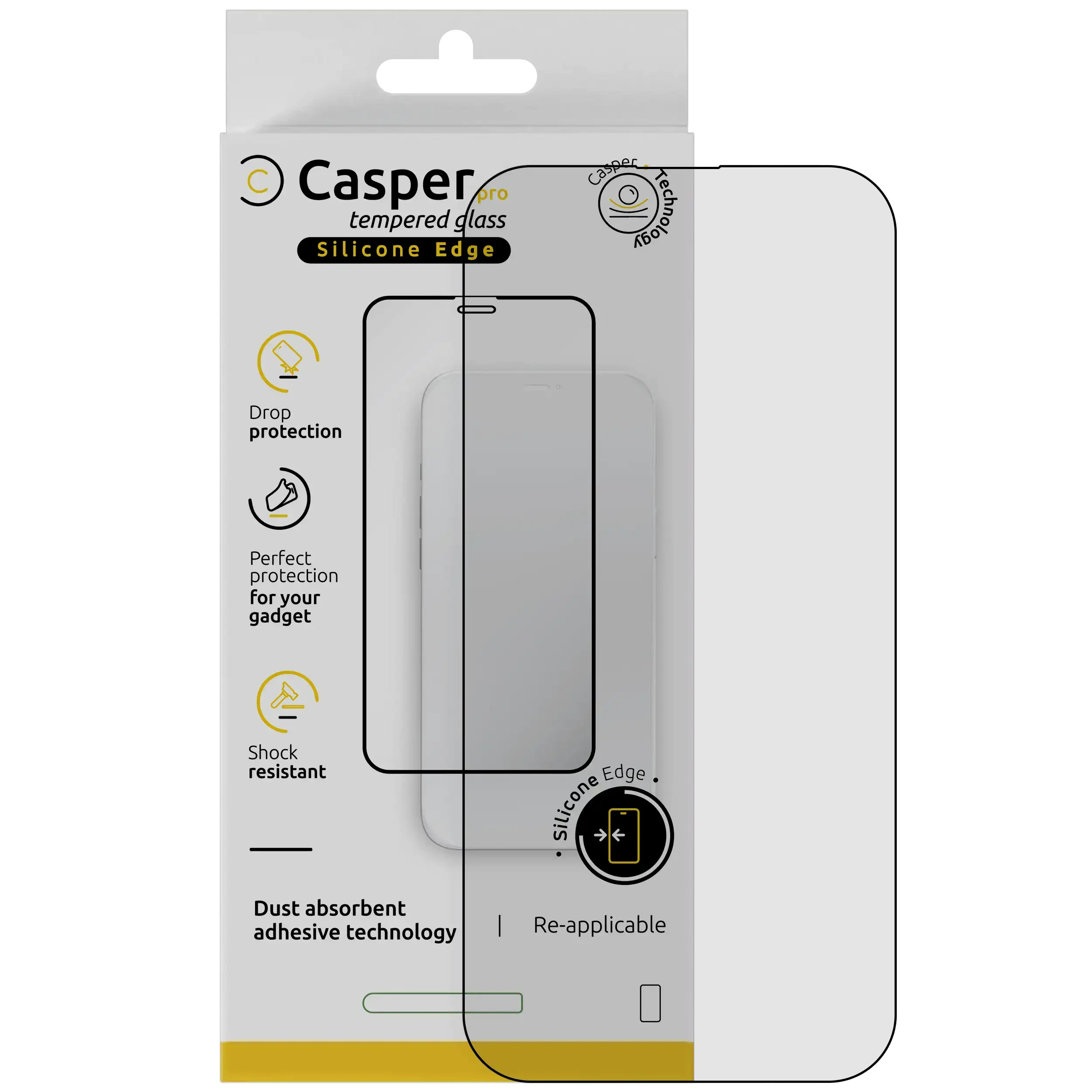 Casper Pro Silicone Vetro temperato per iPhone Air (confezione retail) (Trasparente)