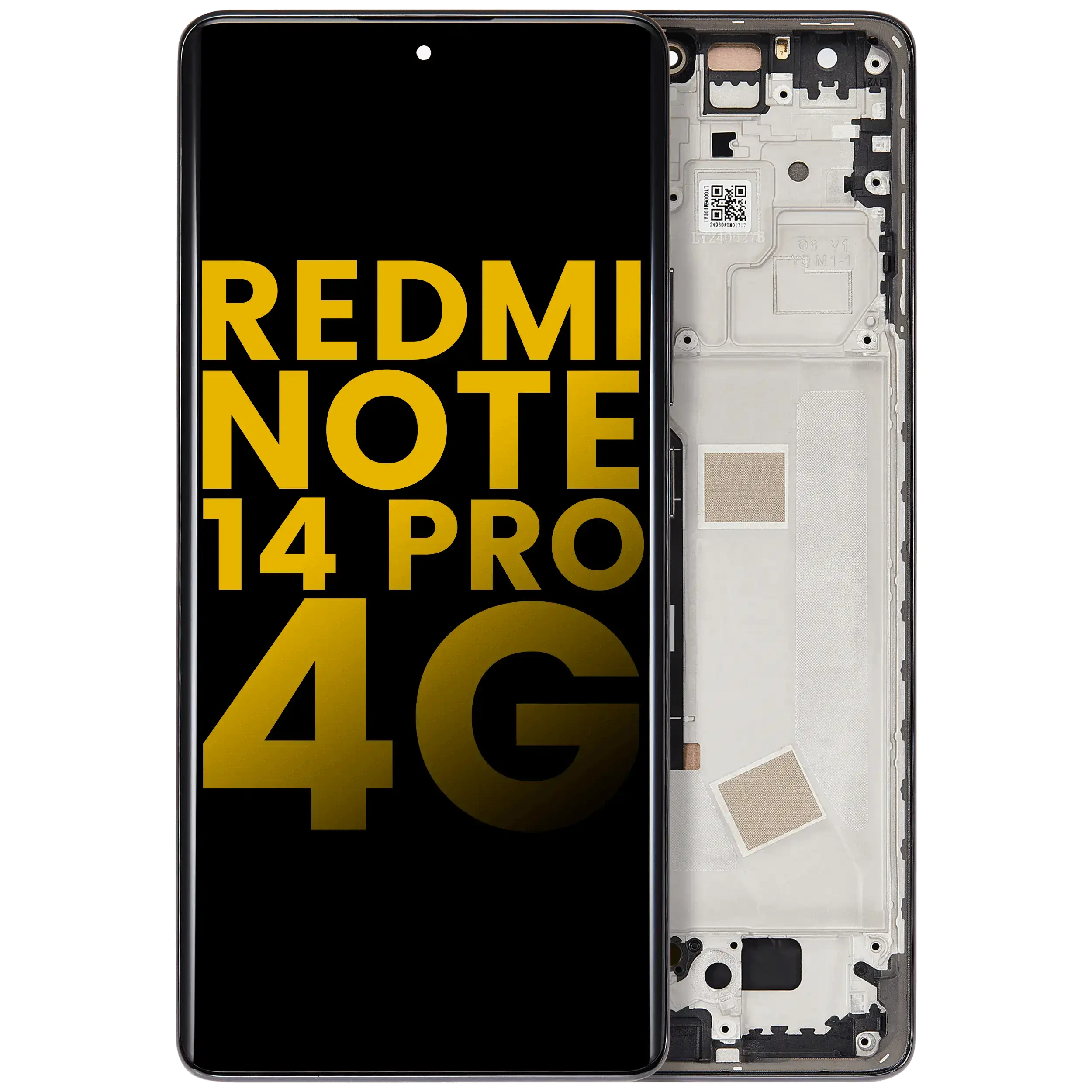 Display OLED completo con Frame per Xiaomi Redmi Note 14 Pro 4G (Refurbished) (Mezzanotte Nero)