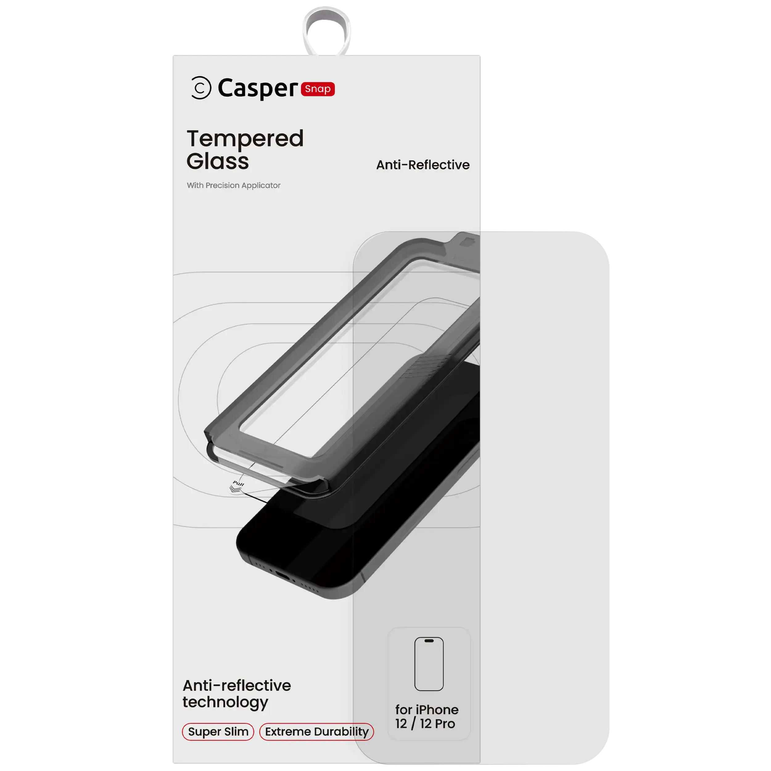 Casper Snap Vetro temperato per iPhone 12 / 12 Pro (confezione retail) (AR Trasparente)