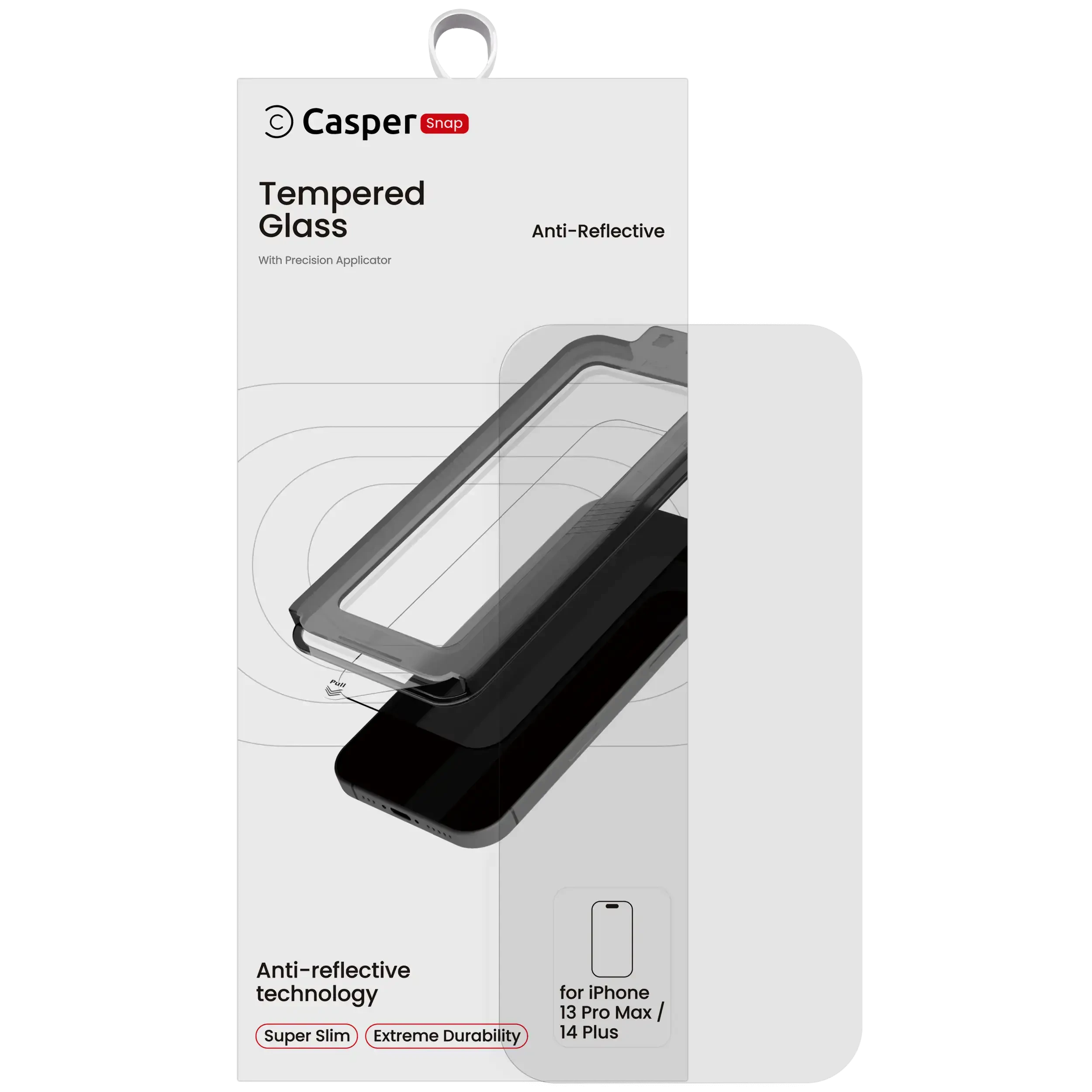 Casper Snap Vetro temperato per iPhone 13 Pro Max / 14 Plus (confezione retail) (AR Trasparente)