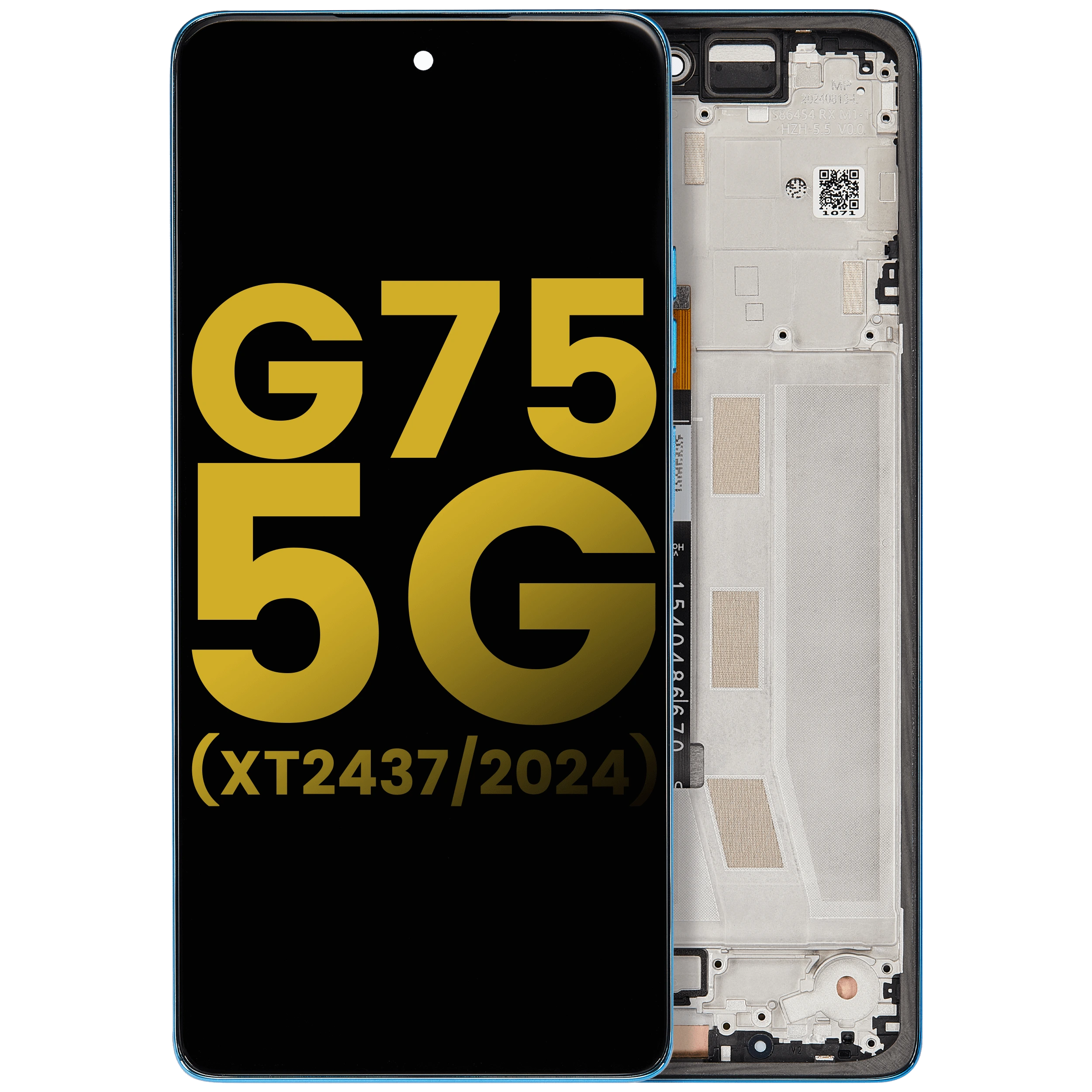 Display LCD completo con Frame per Motorola Moto G75 5G (XT2437 / 2024) (Refurbished) (Aqua Blu)