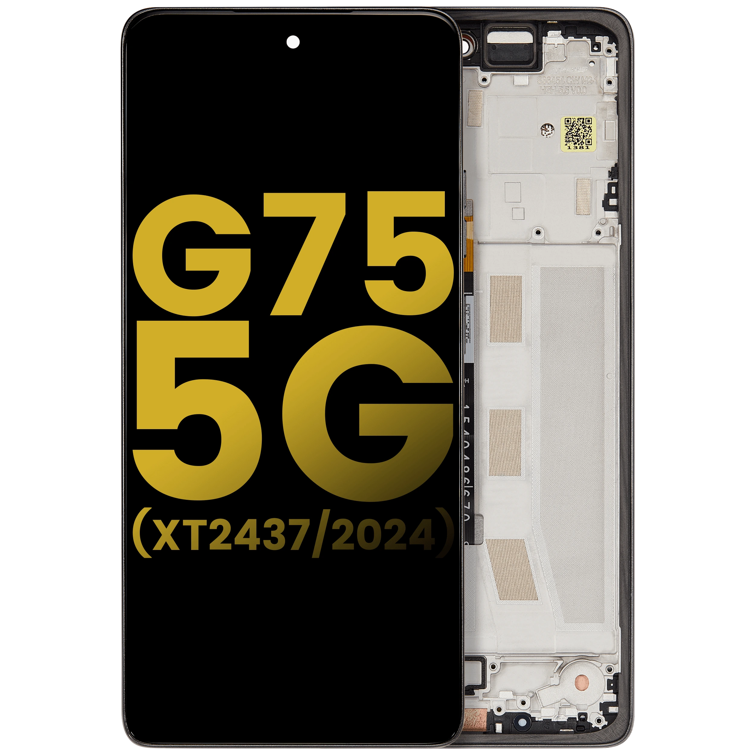 Display LCD completo con Frame per Motorola Moto G75 5G (XT2437 / 2024) (Refurbished) (Charcoal Grigio)
