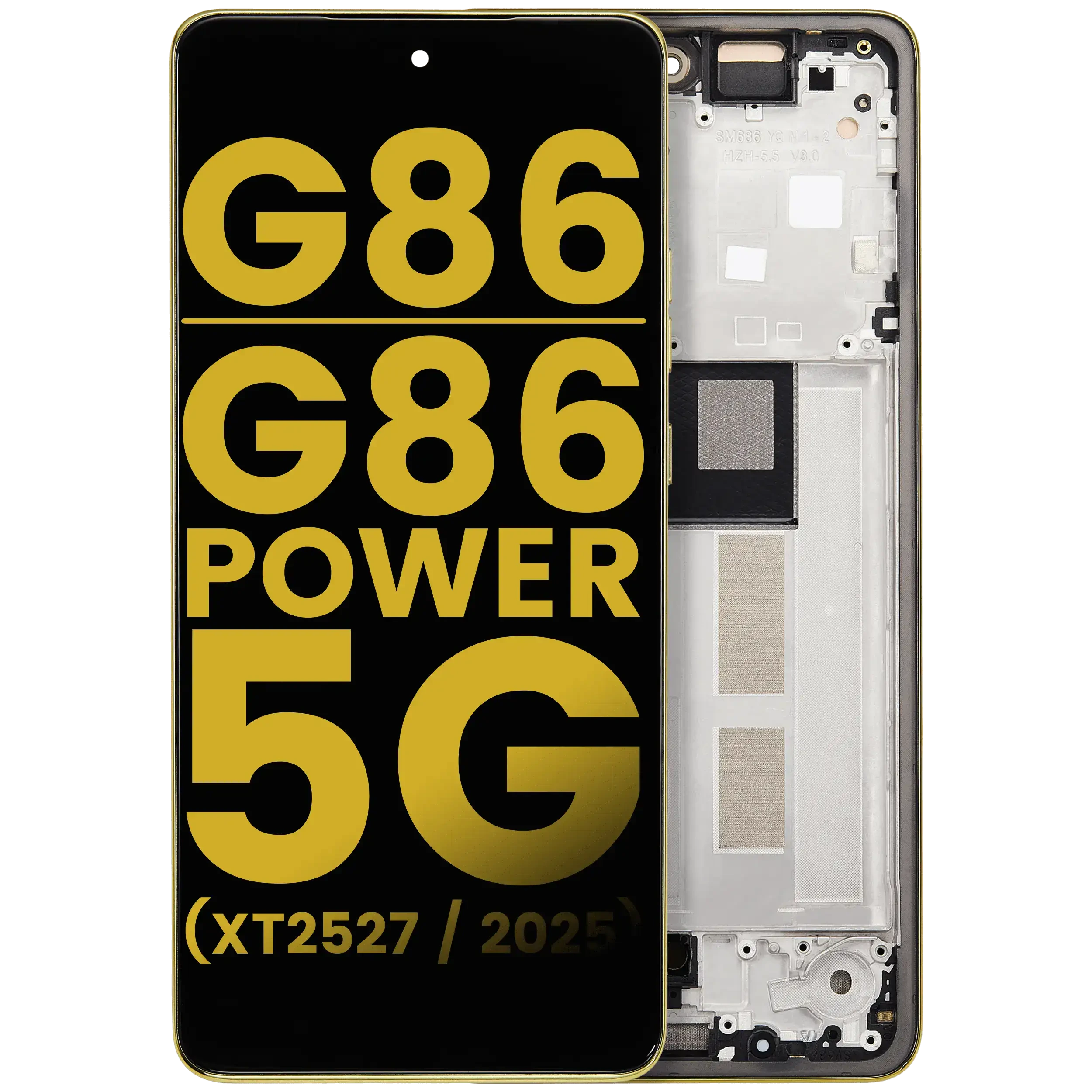 Display OLED completo con Frame per Motorola Moto G86 / G86 Power 5G (XT2527 / 2025) (Refurbished) (Golden Cypress)