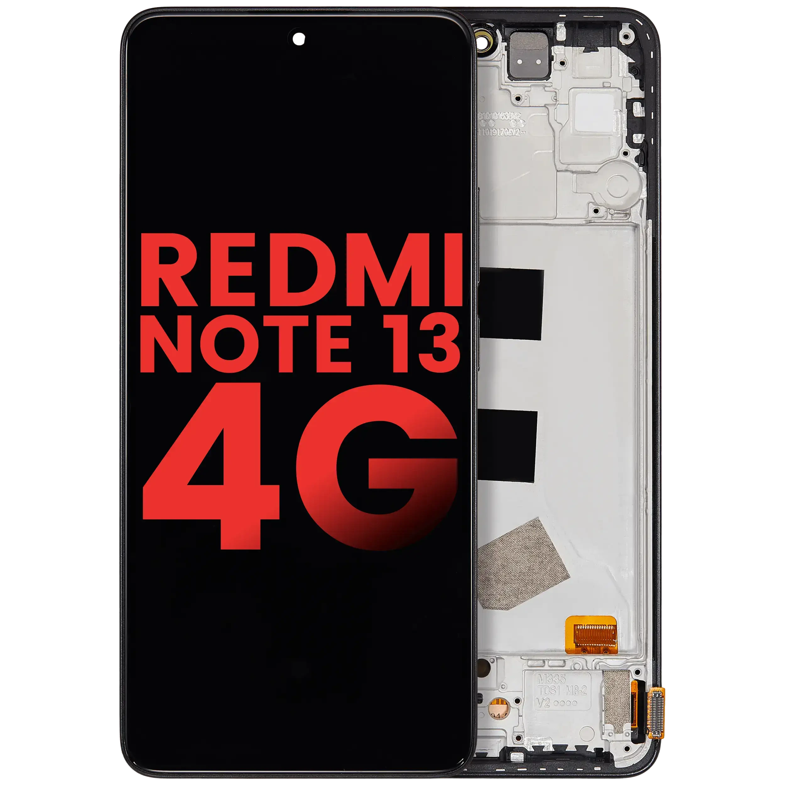Display OLED completo con Frame per Xiaomi Redmi Note 13 4G (Aftermarket Plus) (Mezzanotte Nero)