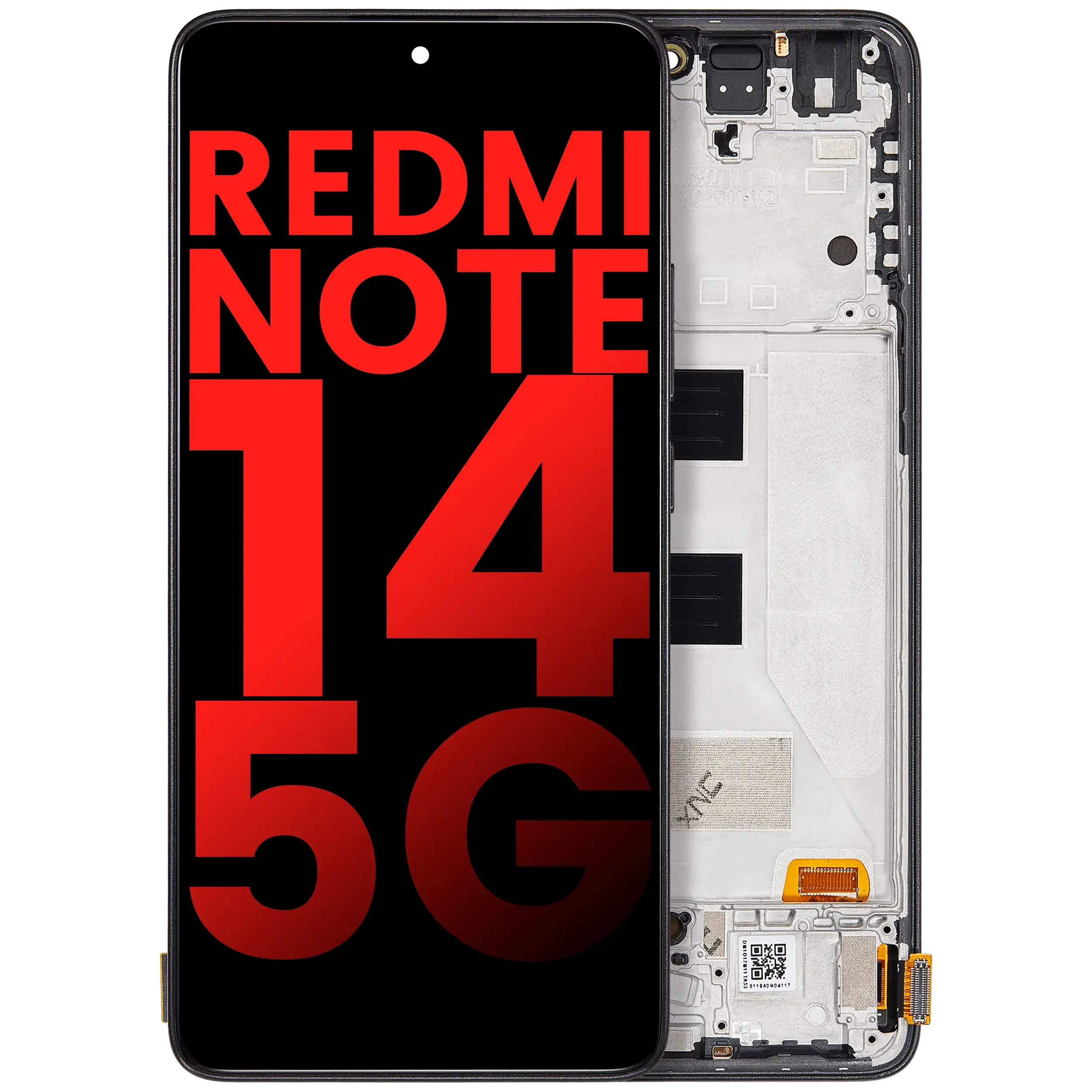 Display OLED completo con Frame per Xiaomi Redmi Note 14 5G (Aftermarket Plus) (Mezzanotte Nero)