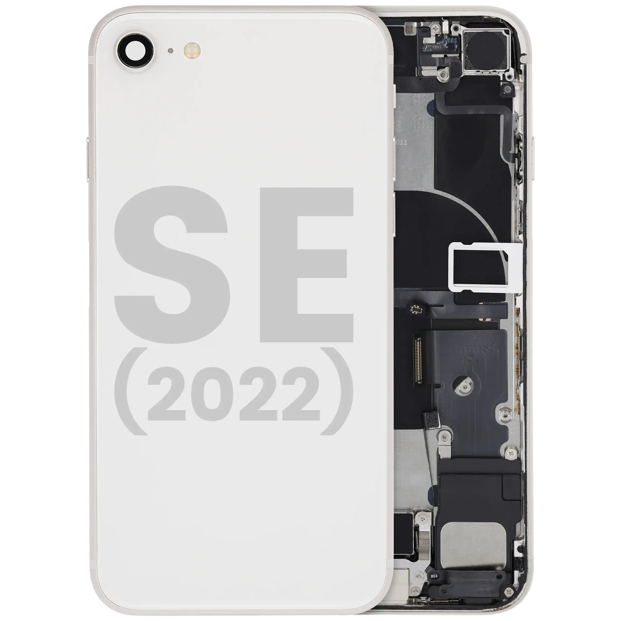 Scocca posteriore W/ Connettore di ricarica flat e Small Components Pre-Installed per iPhoneone SE (2022) (Used Service Pack Pull: Grade C) (Galassia)