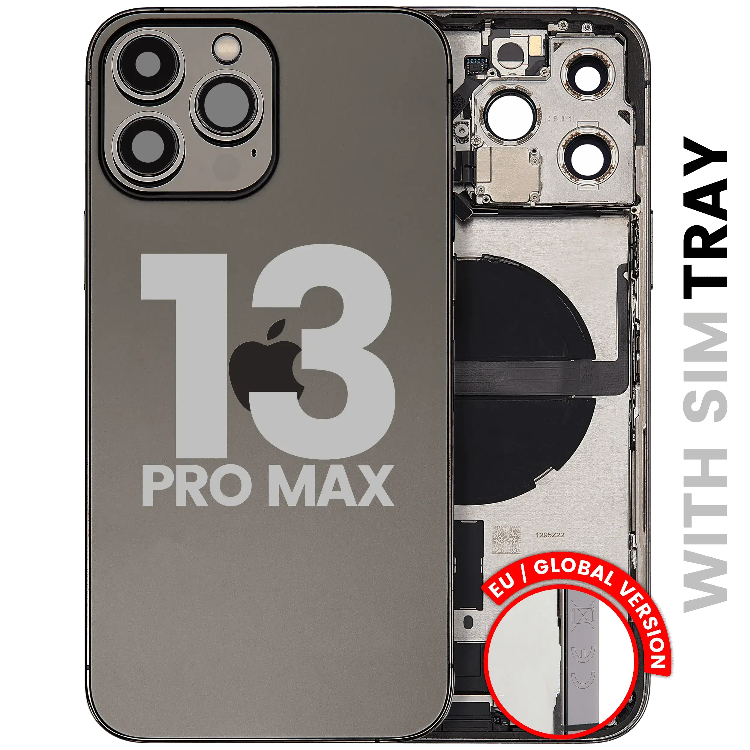 Scocca posteriore con flat connettore di ricarica e minuteria per iPhone 13 Pro Max (EU / Global Version) (Used Service Pack Pull: Grade B) (Grafite)