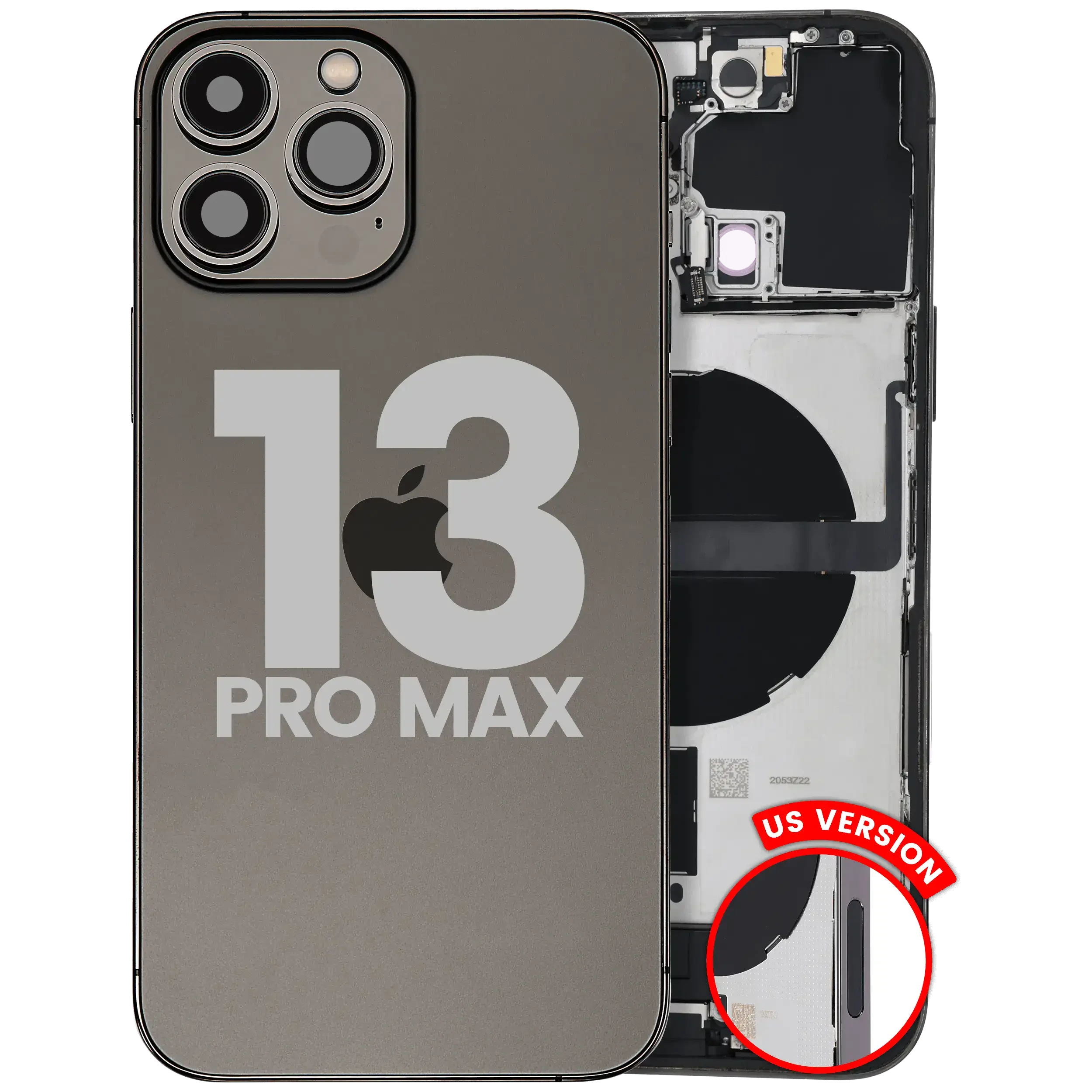 Scocca posteriore con flat connettore di ricarica e minuteria per iPhone 13 Pro Max (US Version) (Used Service Pack Pull: Grade B) (Grafite)