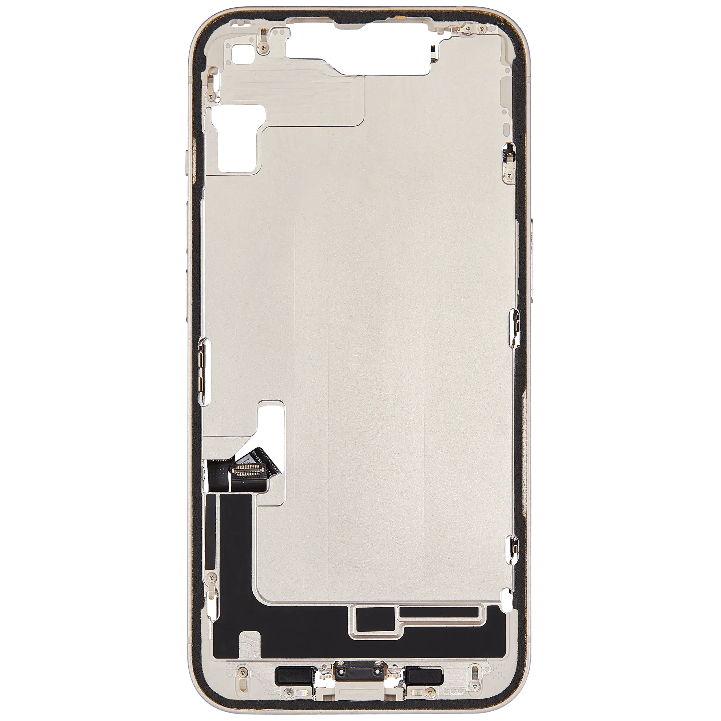 Frame centrale W/ Connettore di ricarica flat e Minuteria per iPhone 14 (US Version) (Used Service Pack Pull: Grade B) (Galassia)