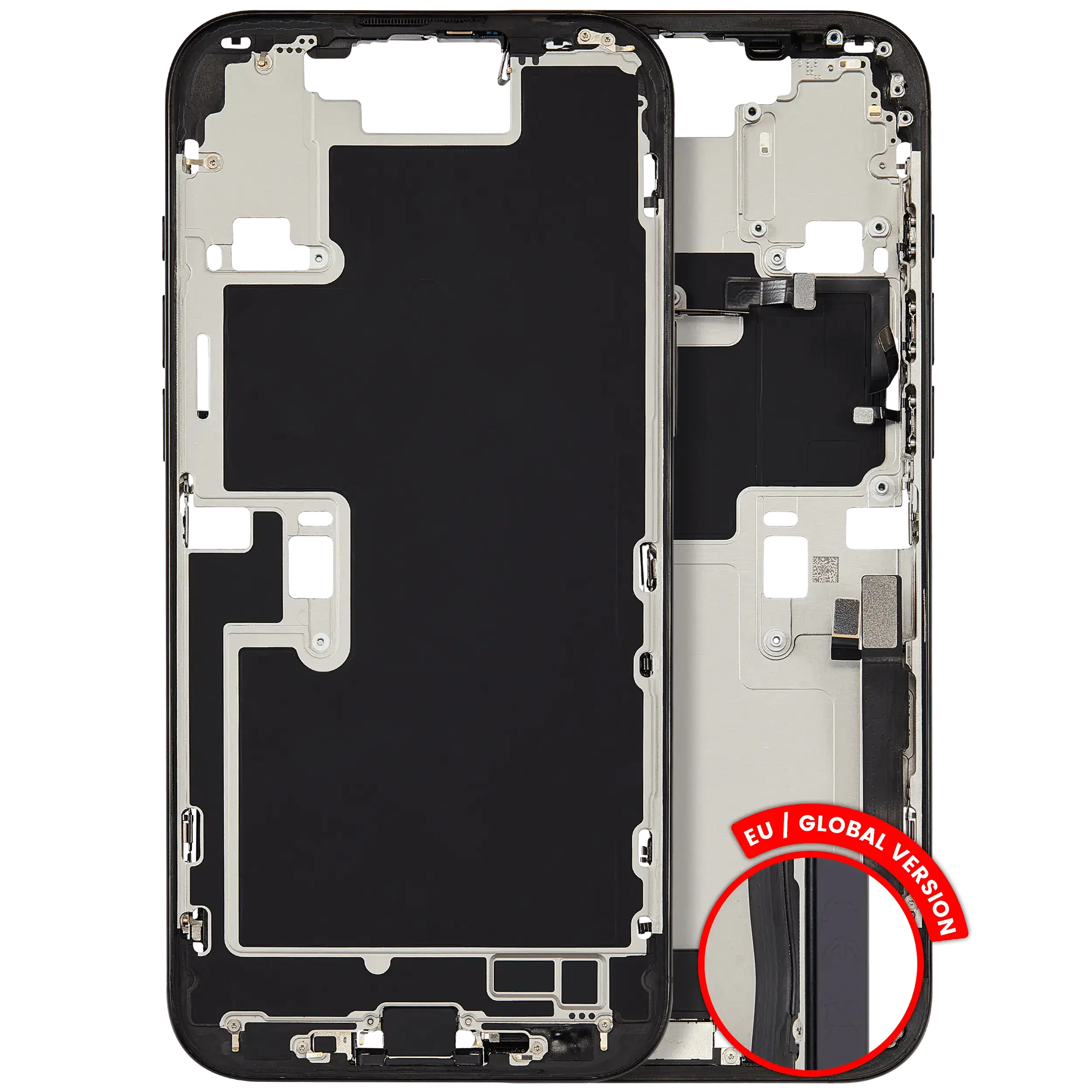 Frame centrale W/ Connettore di ricarica flat e Minuteria per iPhone 16 Pro Max (EU / Global Version) (Used Service Pack Pull: Grade B) (Titanio nero)