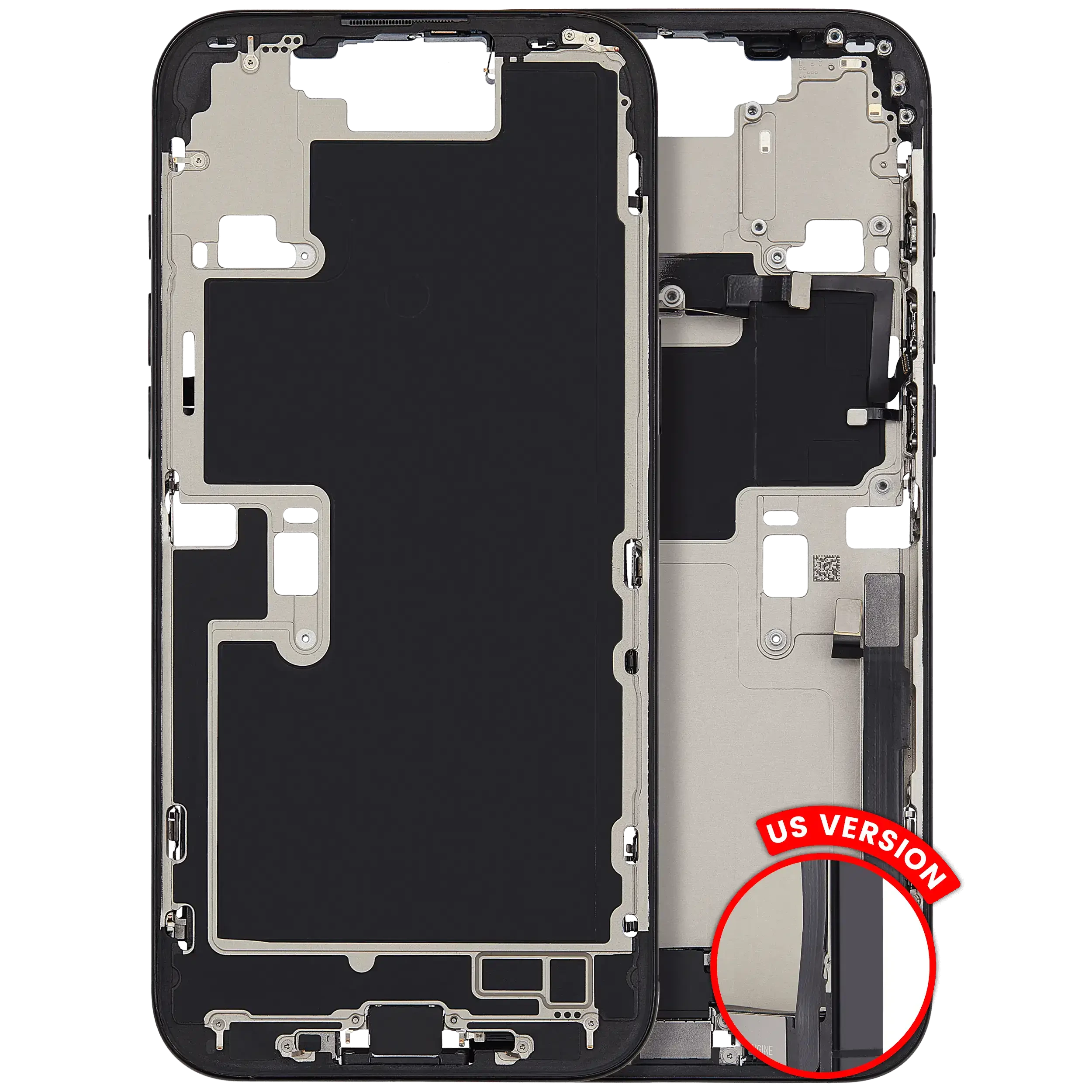 Frame centrale W/ Connettore di ricarica flat e Minuteria per iPhone 16 Pro Max (US Version) (Used Service Pack Pull: Grade C) (Titanio nero)