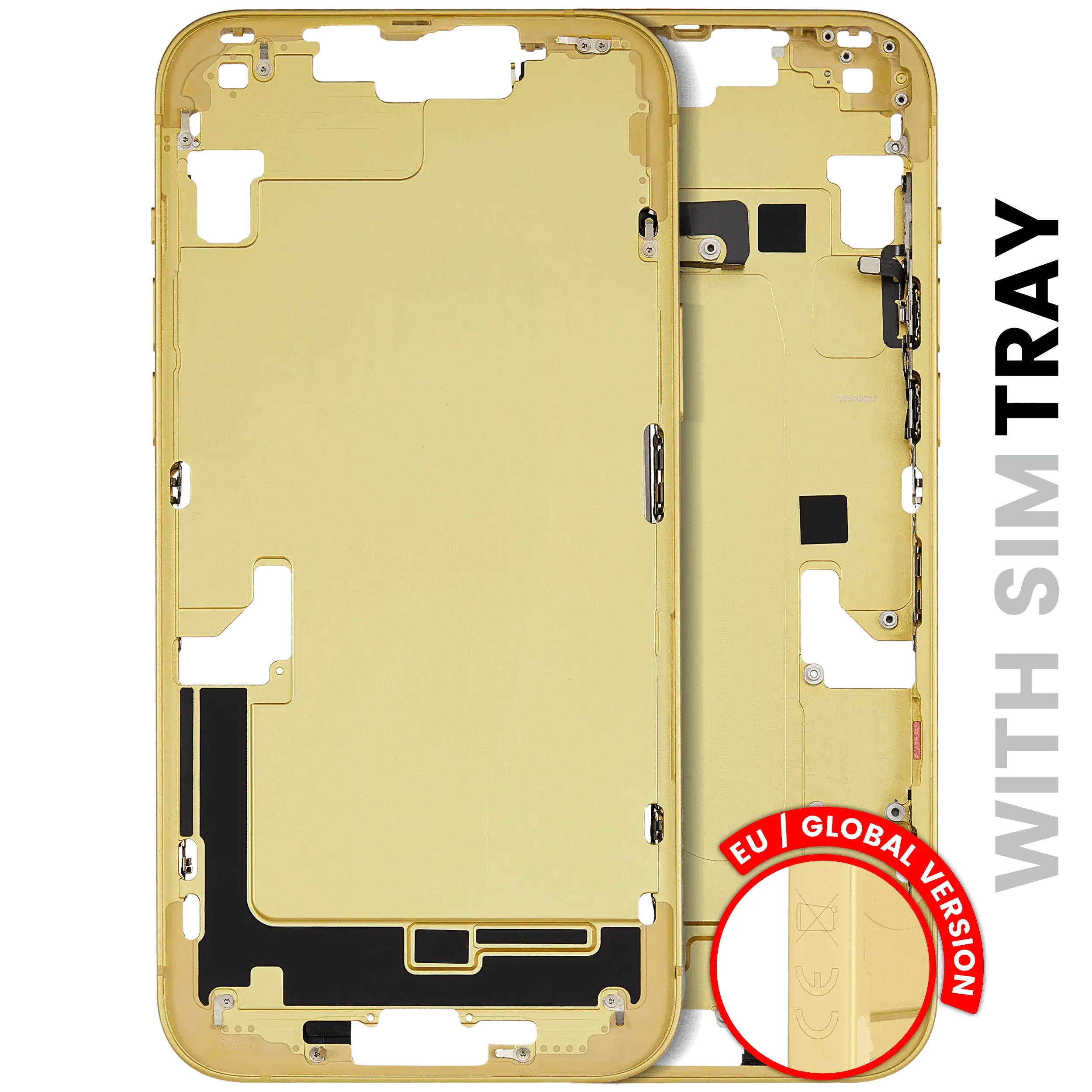 Frame centrale W/ Minuteria per iPhone 14 Plus (EU / Global Version) (Used Service Pack Pull: Grade B) (Giallo)