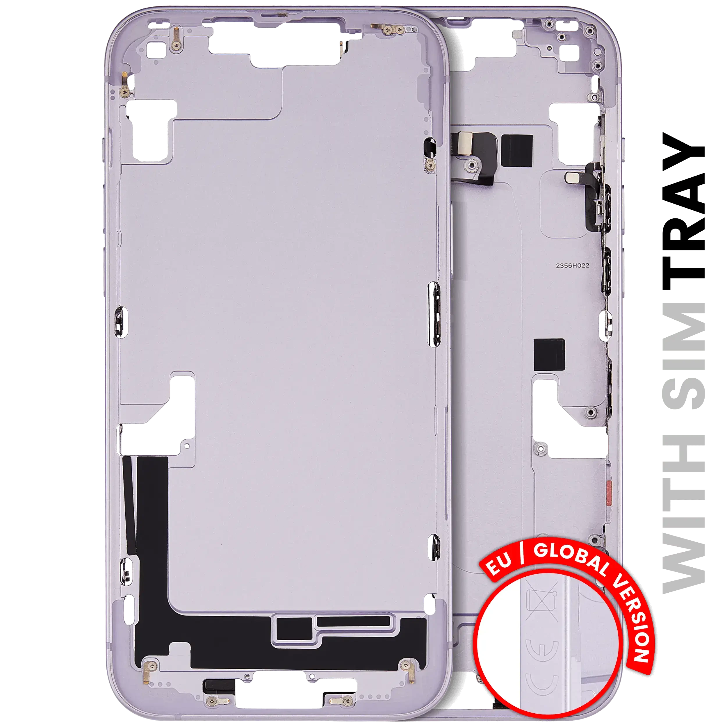 Frame centrale W/ Minuteria per iPhone 14 Plus (EU / Global Version) (Used Service Pack Pull: Grade B) (Viola)