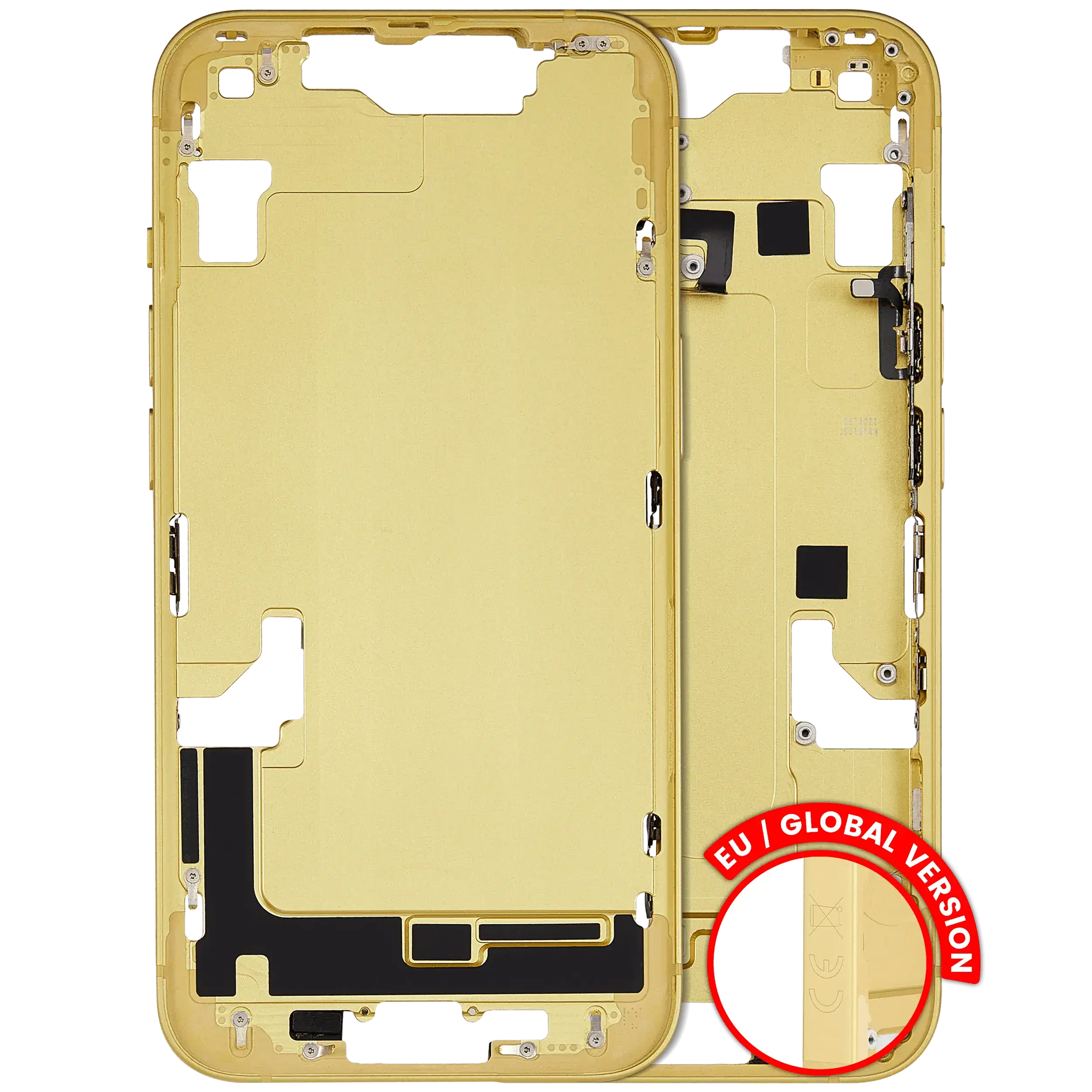 Frame centrale W/ Minuteria per iPhone 14 (EU / Global Version) (Used Service Pack Pull: Grade B) (Giallo)