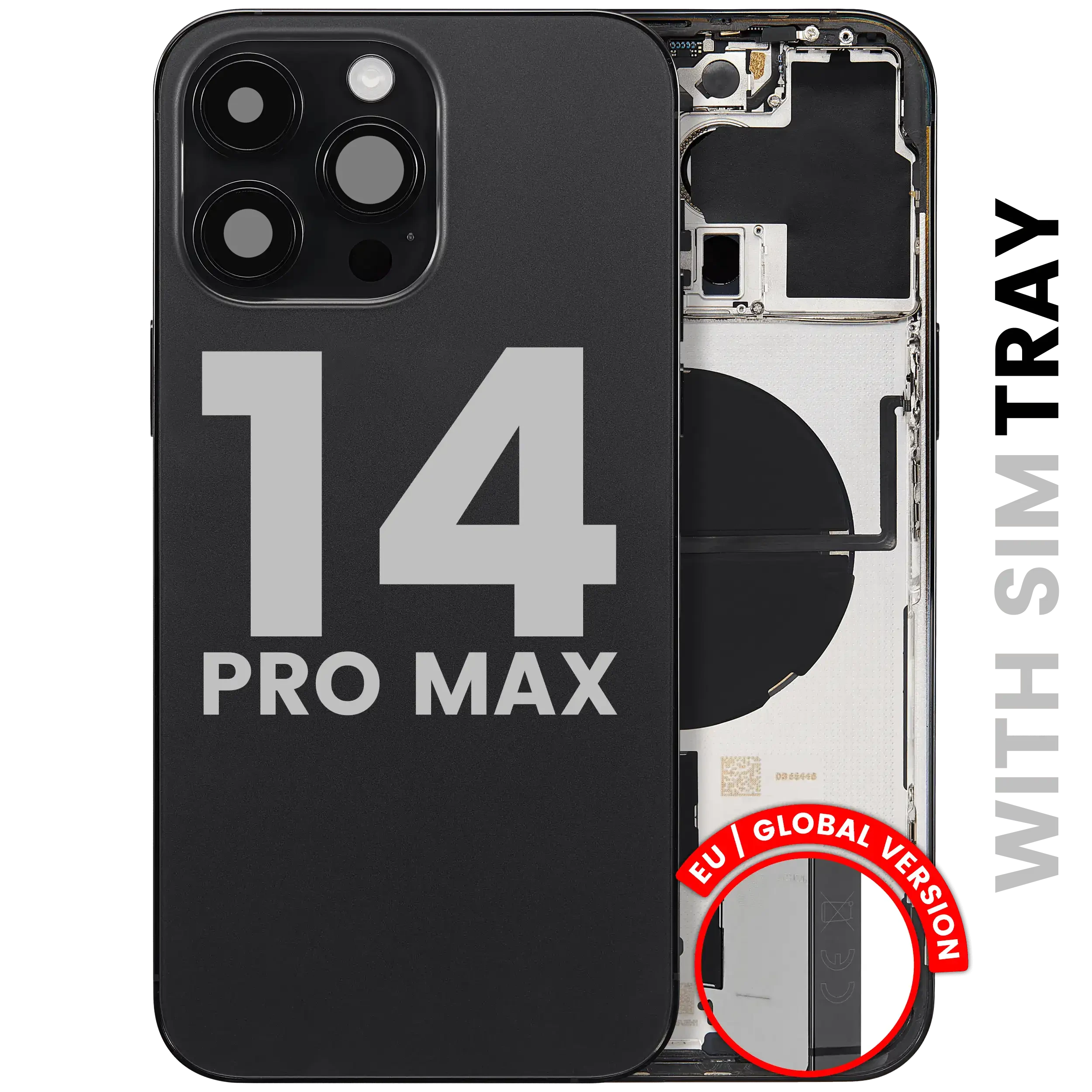 Scocca posteriore W/ Minuteria per iPhone 14 Pro Max (EU / Global Version) (Used Service Pack Pull: Grade C) (Nero siderale)