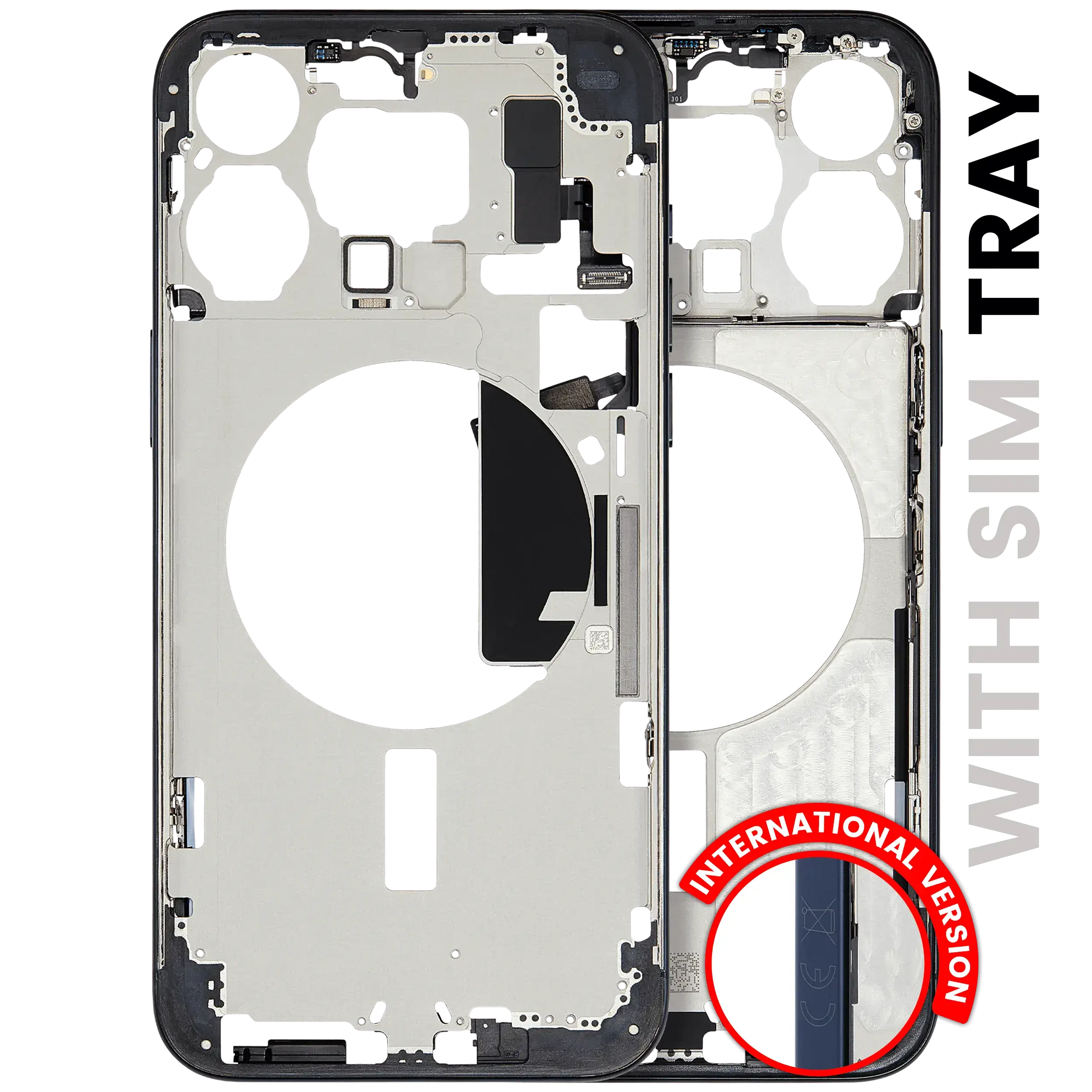 Frame centrale W/ Minuteria per iPhone 15 Pro Max (EU / Global Version) (Used Service Pack Pull: Grade B) (Titanio blu)