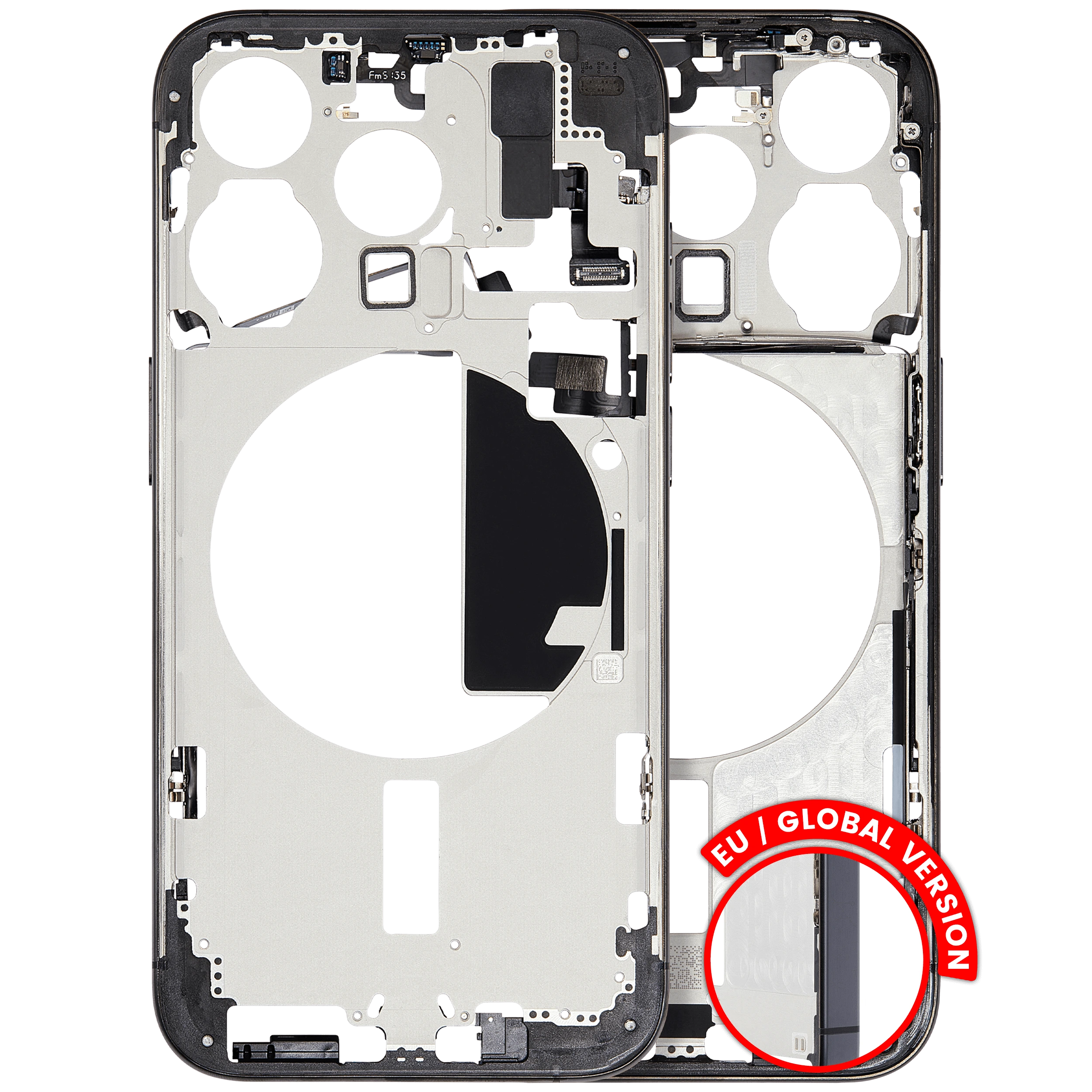 Frame centrale W/ Minuteria per iPhone 15 Pro (EU / Global Version) (Used Service Pack Pull: Grade B) (Titanio nero)