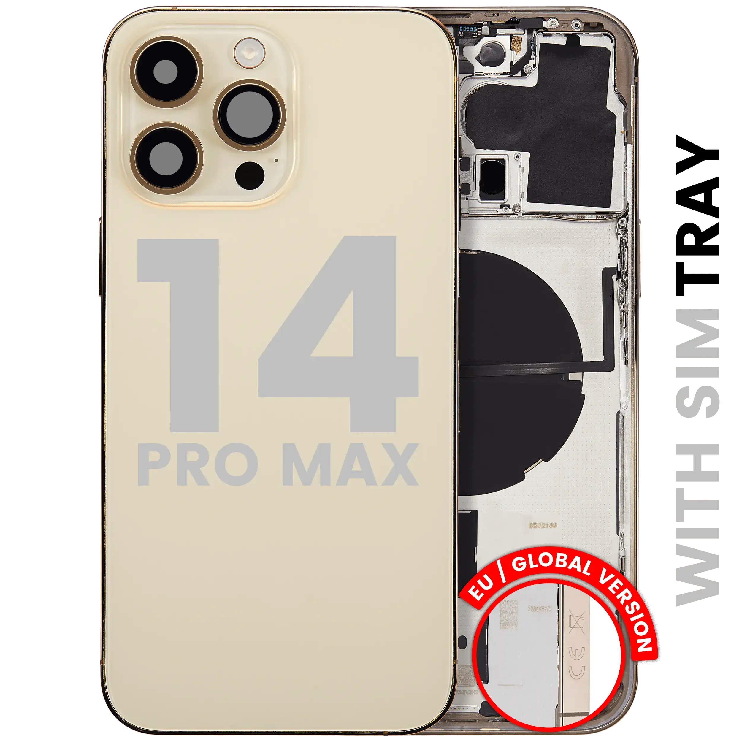 Scocca posteriore W/ Minuteria per iPhone 14 Pro Max (EU / Global Version) (Used Service Pack Pull: Grade C) (Oro)