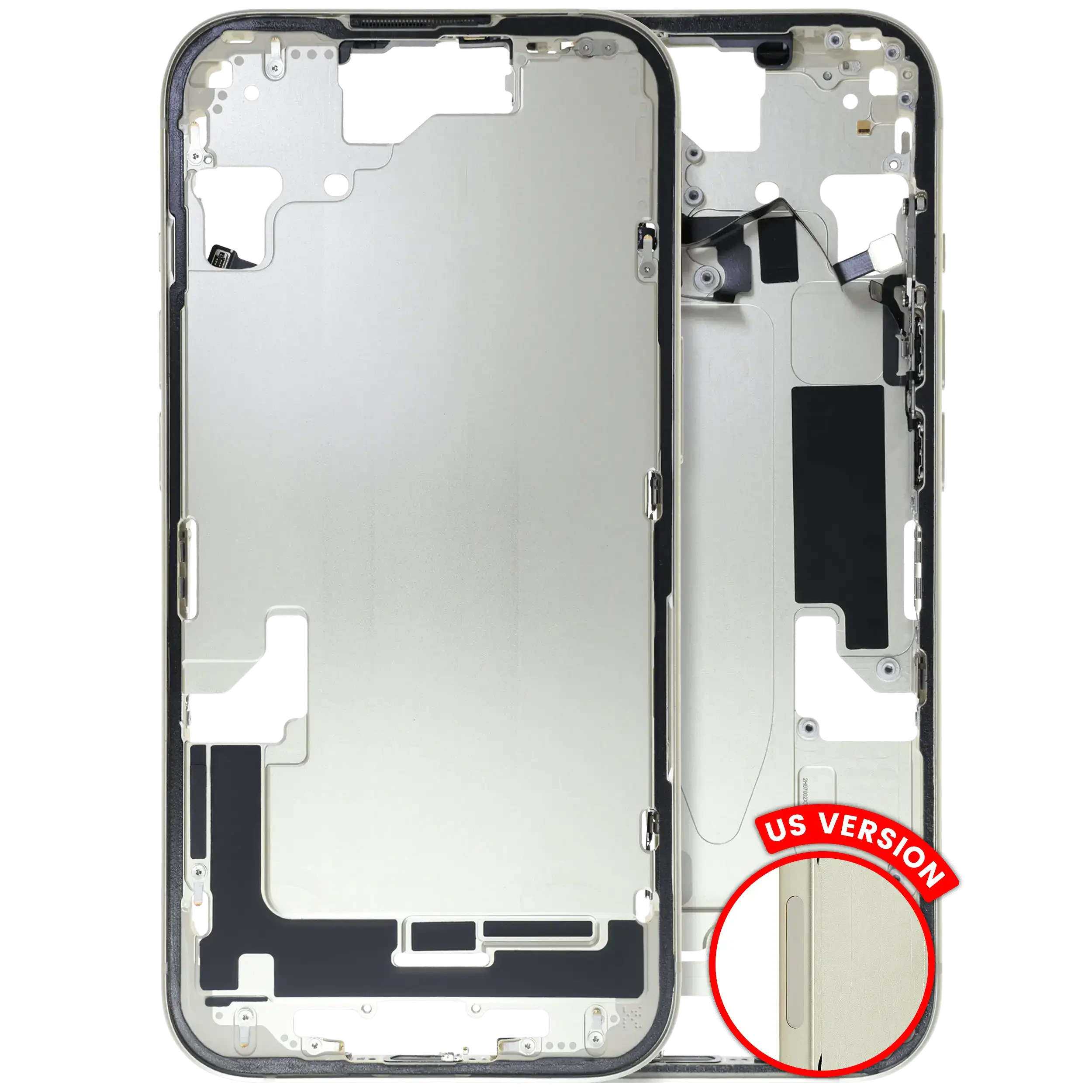 Frame centrale W/ Minuteria per iPhone 15 (US Version) (Used Service Pack Pull: Grade C) (Giallo)