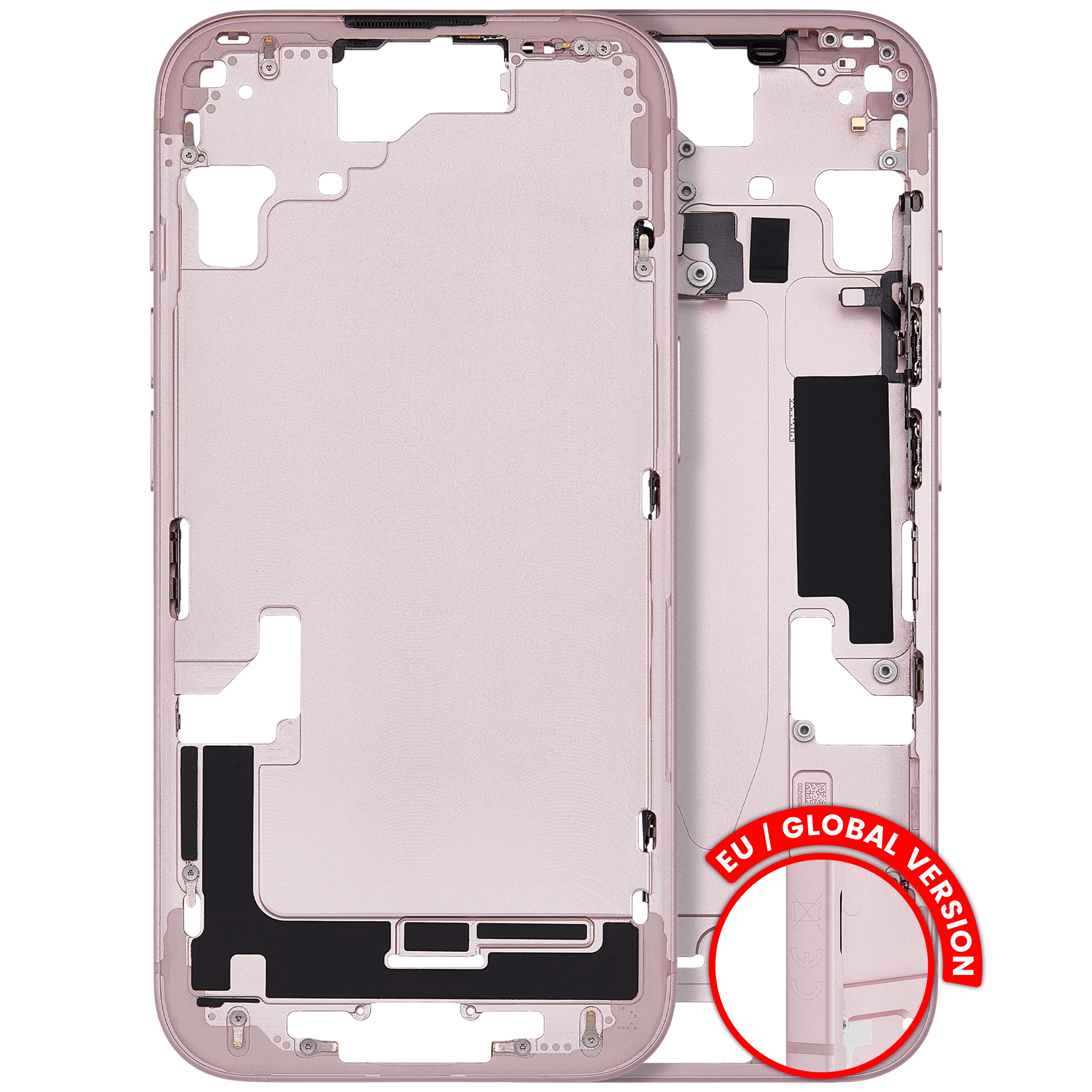 Frame centrale W/ Minuteria per iPhone 15 (EU / Global Version) (Used Service Pack Pull: Grade B) (Rosa)