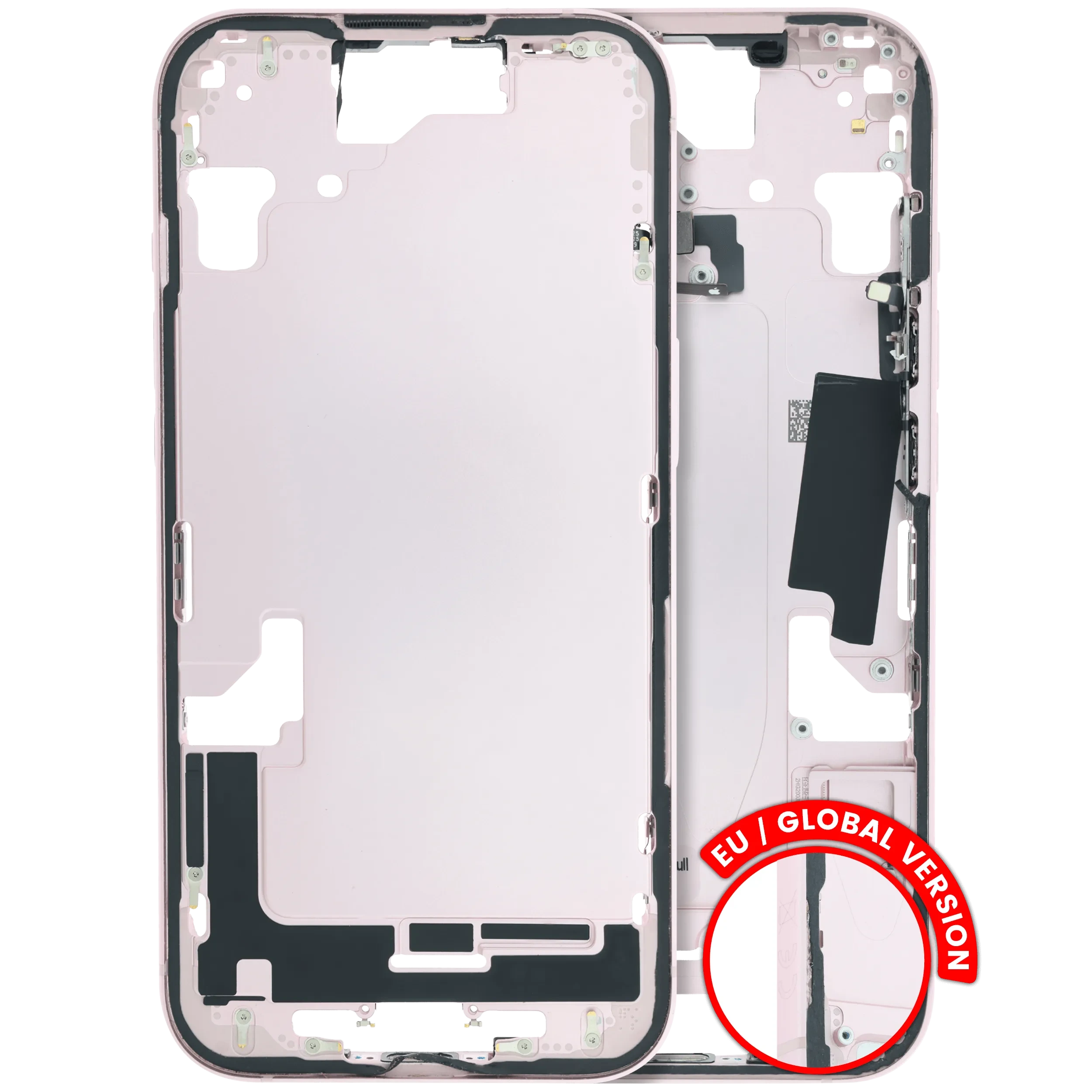 Frame centrale W/ Minuteria per iPhone 15 (EU / Global Version) (Used Service Pack Pull: Grade C) (Rosa)