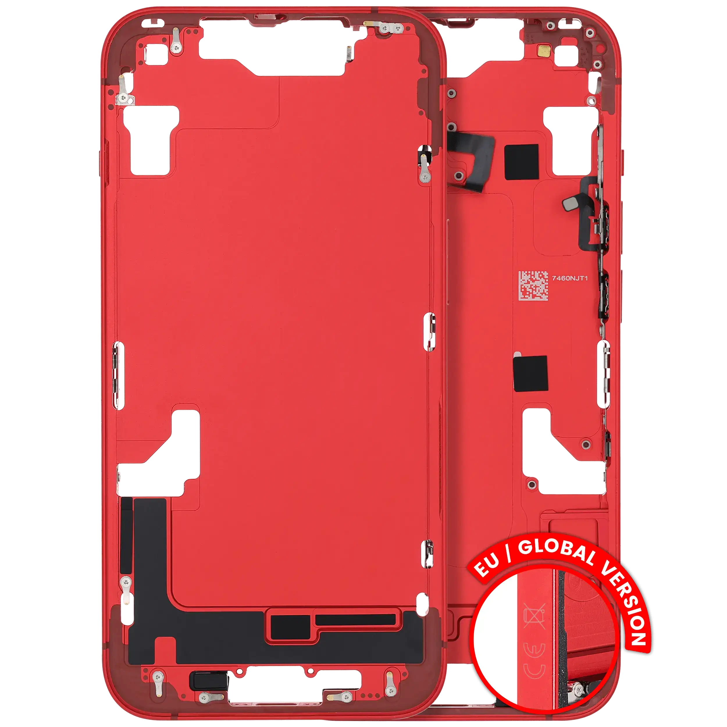 Frame centrale W/ Minuteria per iPhone 14 (EU / Global Version) (Used Service Pack Pull: Grade B) (Rosso)