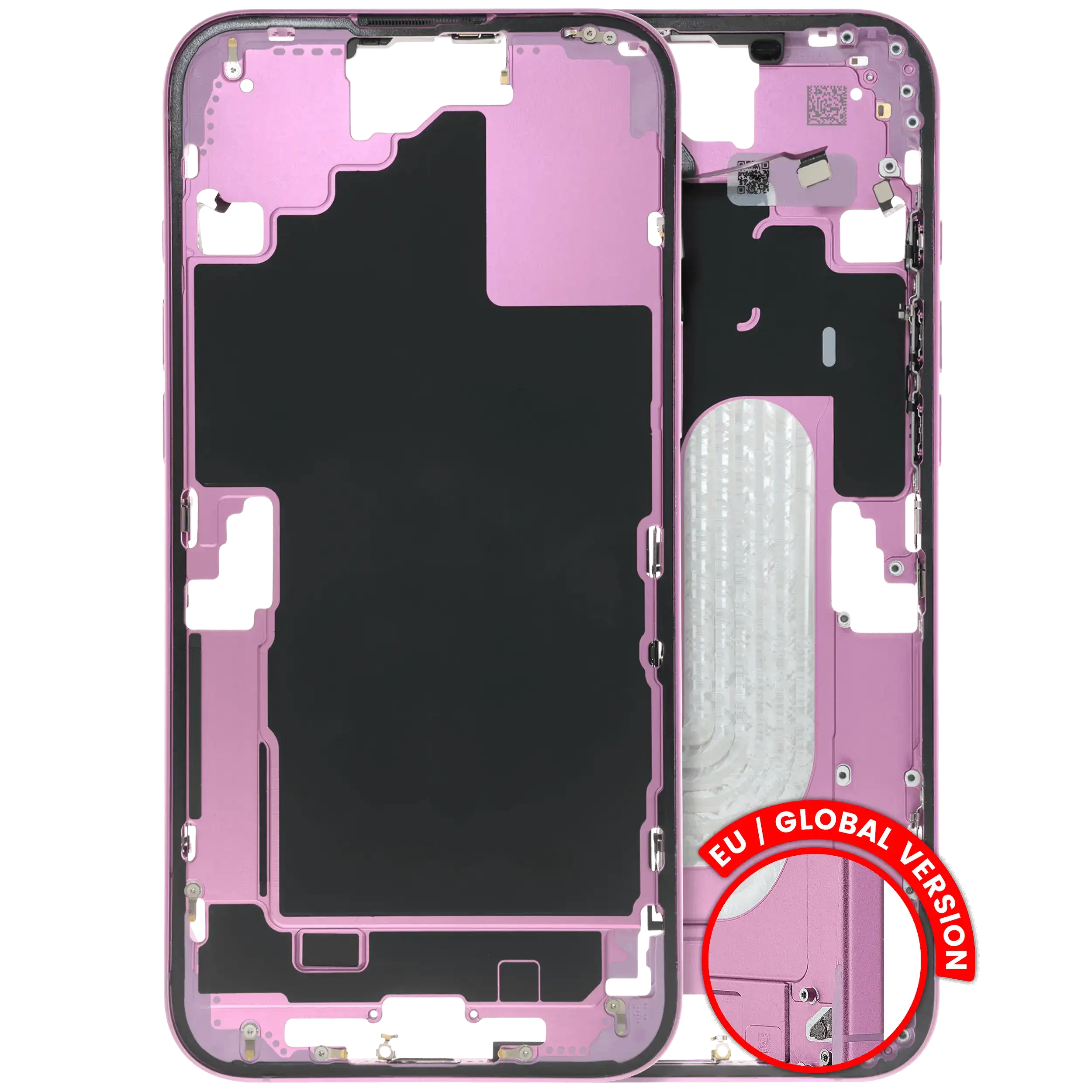 Frame centrale W/ Minuteria per iPhone 16 Plus (US Version) (Used Service Pack Pull: Grade B) (Rosa)