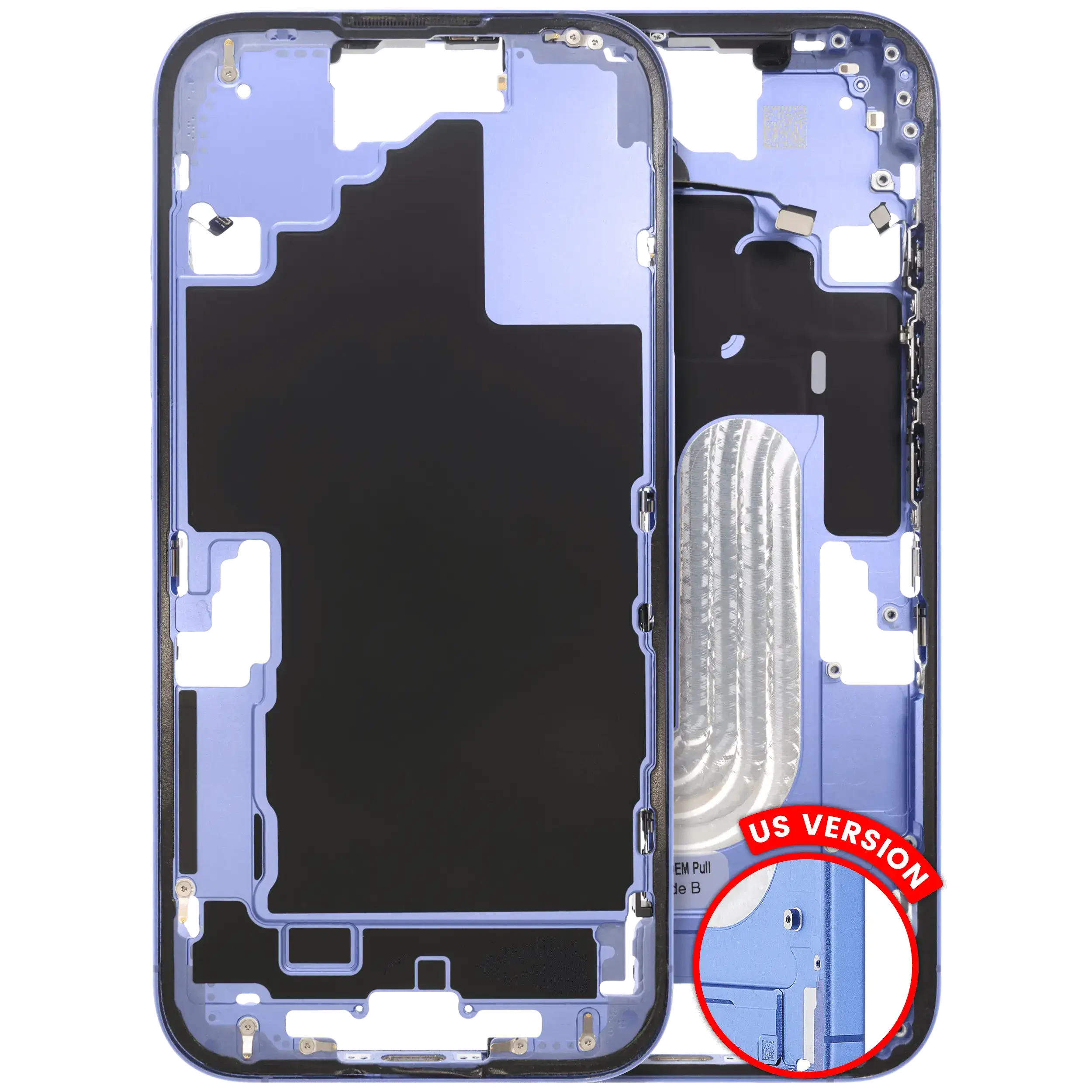 Frame centrale W/ Minuteria per iPhone 16 (US Version) (Used Service Pack Pull: Grade B) (Blu oltremare)