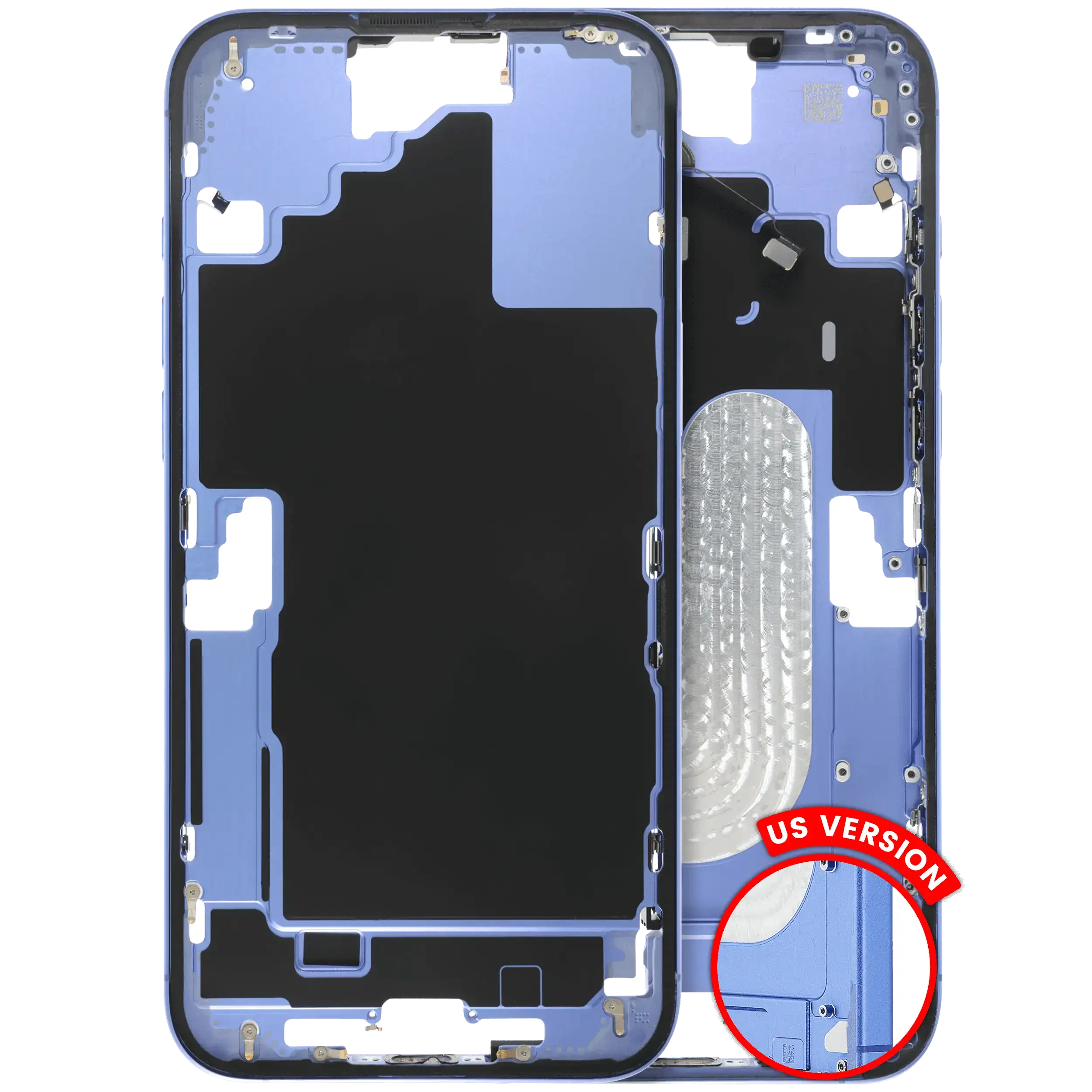 Frame centrale W/ Minuteria per iPhone 16 Plus (US Version) (Used Service Pack Pull: Grade B) (Blu oltremare)