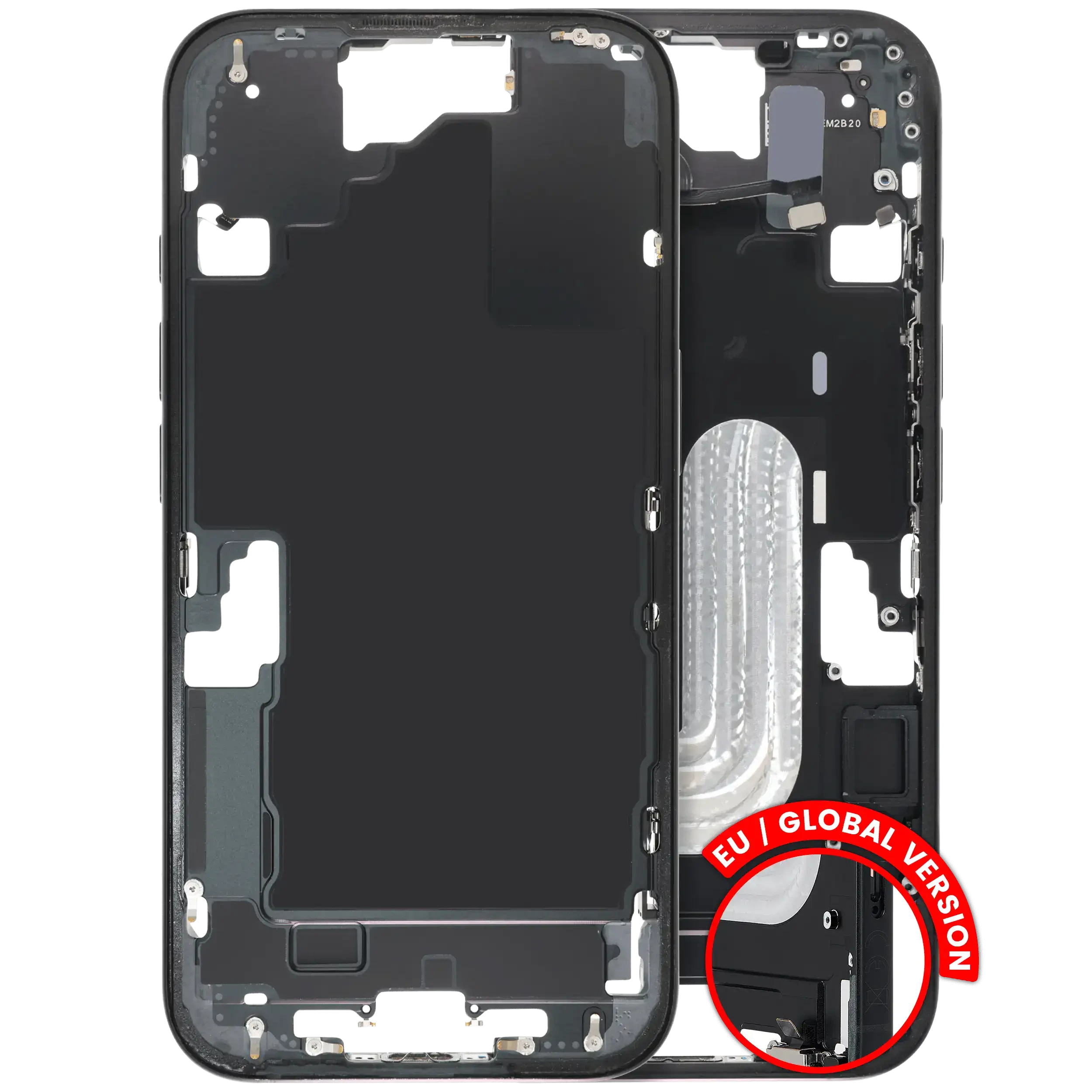 Frame centrale W/ Minuteria per iPhone 16 (EU / Global Version) (Used Service Pack Pull: Grade B) (Nero)