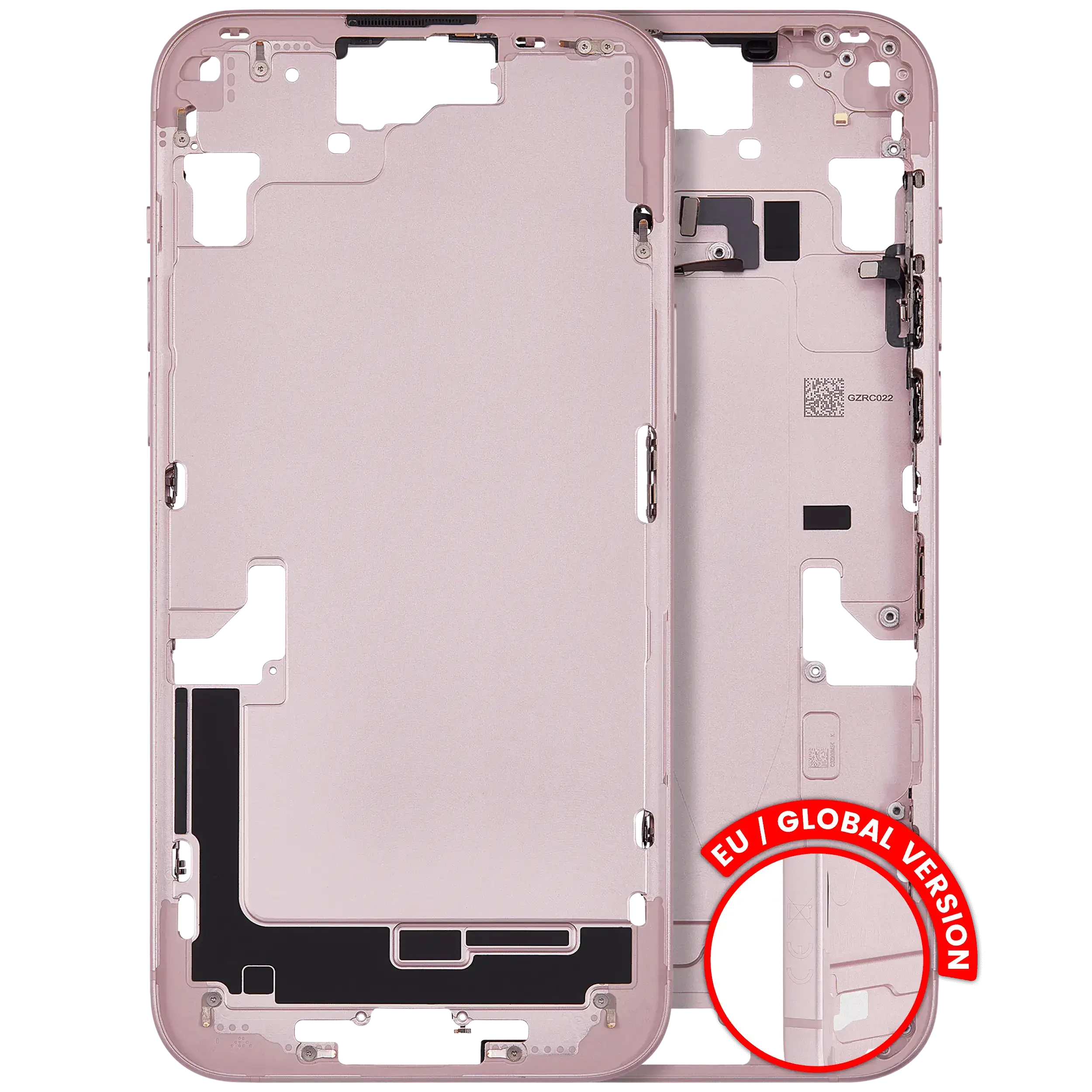 Frame centrale W/ Minuteria per iPhone 15 Plus (EU / Global Version) (Used Service Pack Pull: Grade C) (Rosa)