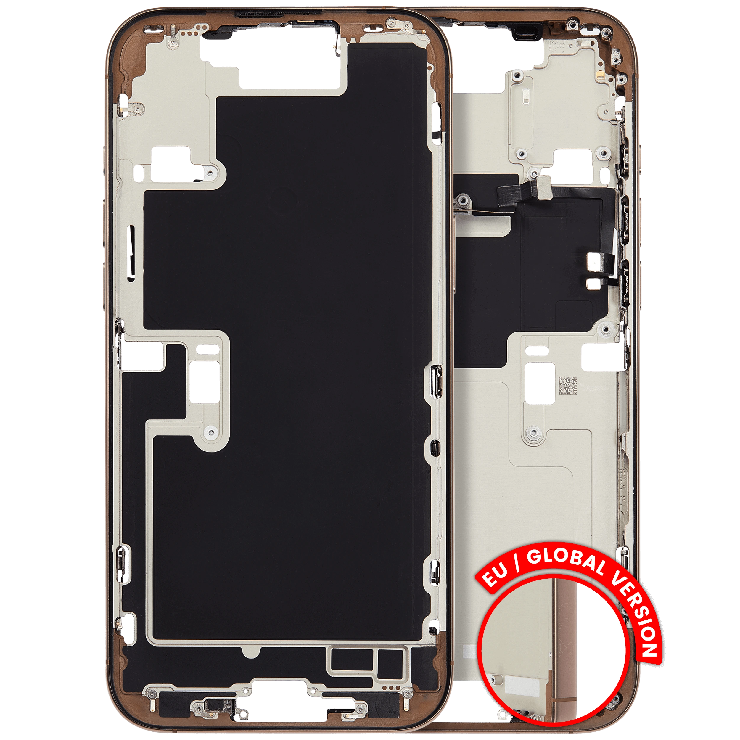 Frame centrale W/ Minuteria per iPhone 16 Pro Max (EU / Global Version) (Used Service Pack Pull: Grade C) (Titanio sabbia)