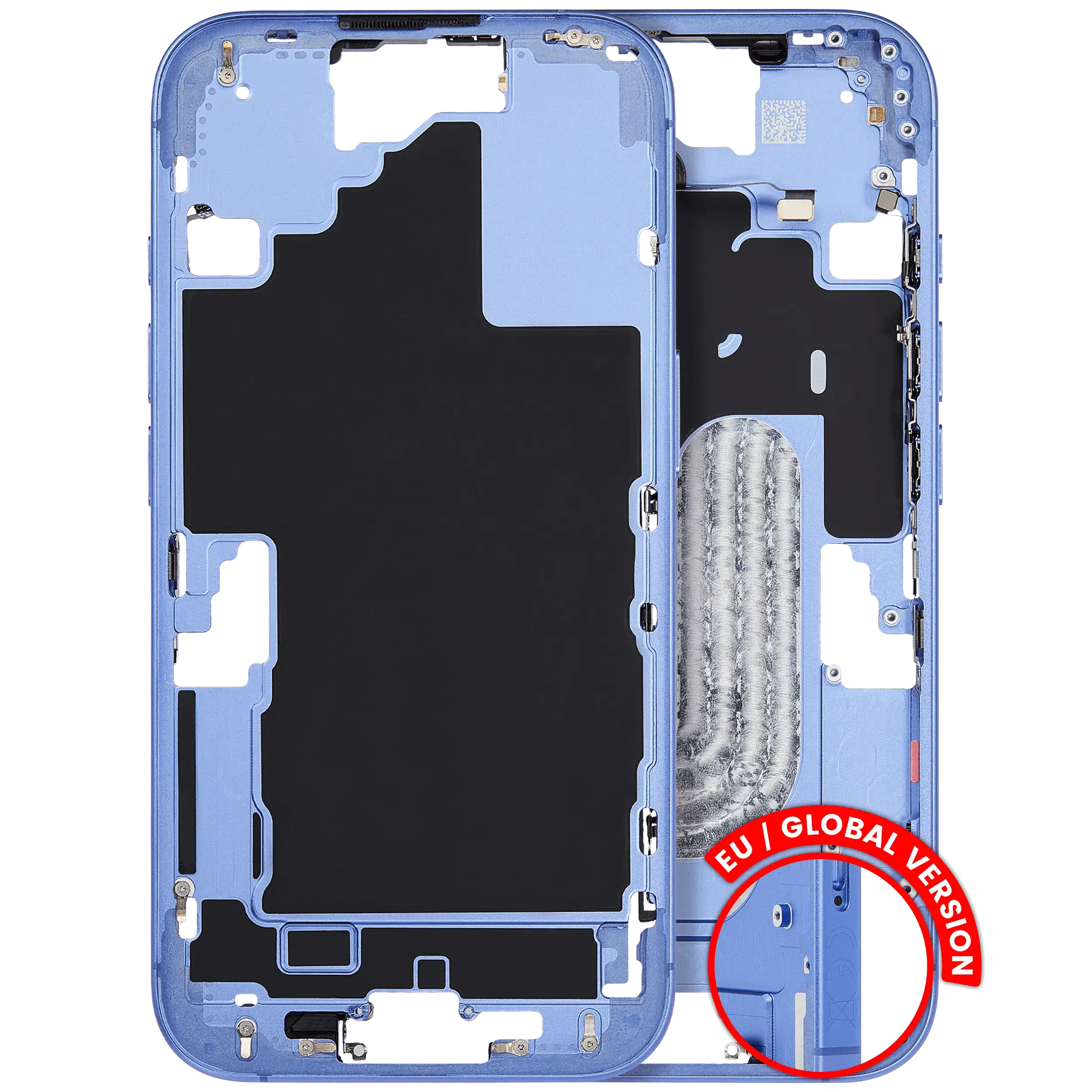 Frame centrale W/ Minuteria per iPhone 16 (EU / Global Version) (Used Service Pack Pull: Grade B) (Blu oltremare)