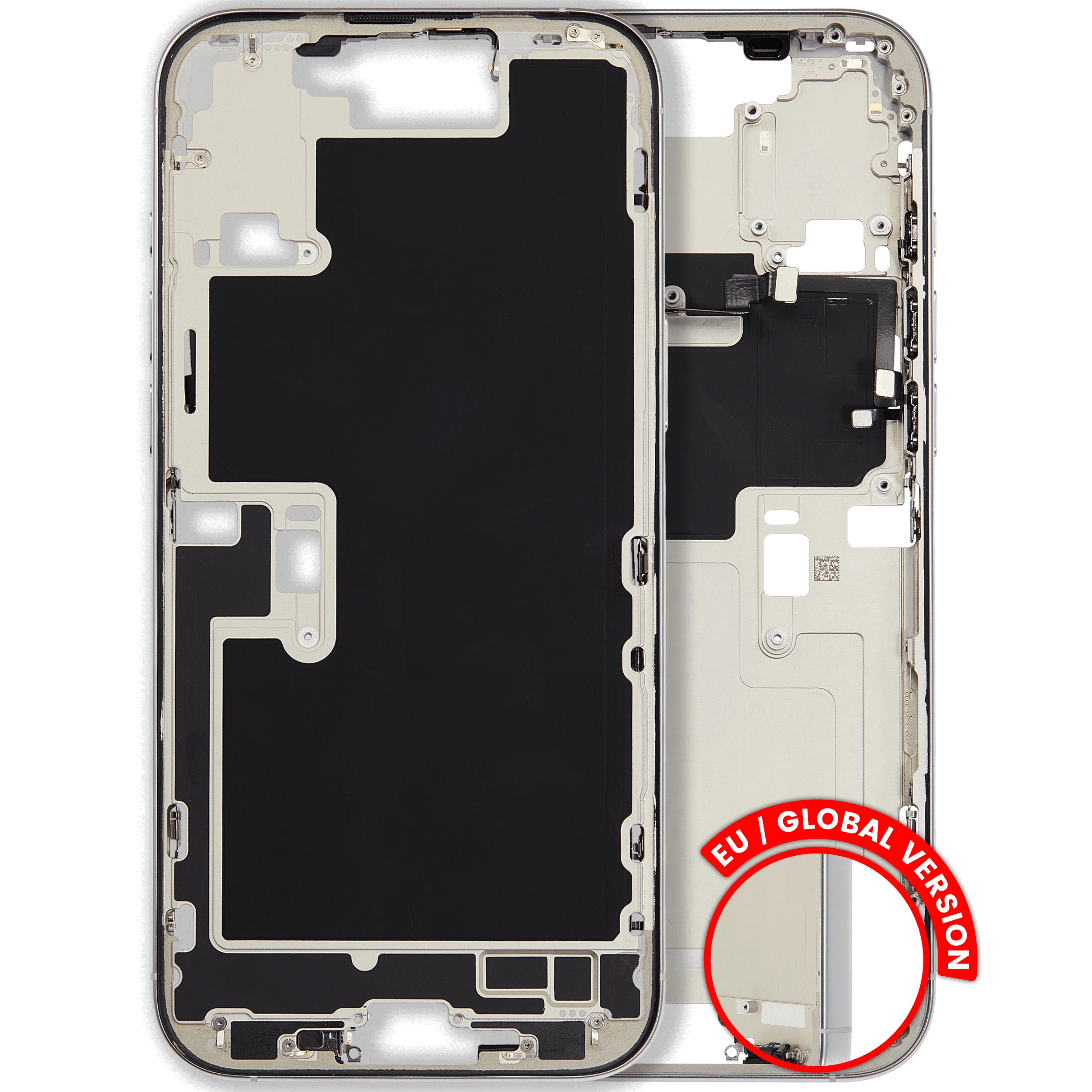 Frame centrale W/ Minuteria per iPhone 16 Pro Max (EU / Global Version) (Used Service Pack Pull: Grade B) (Titanio bianco)