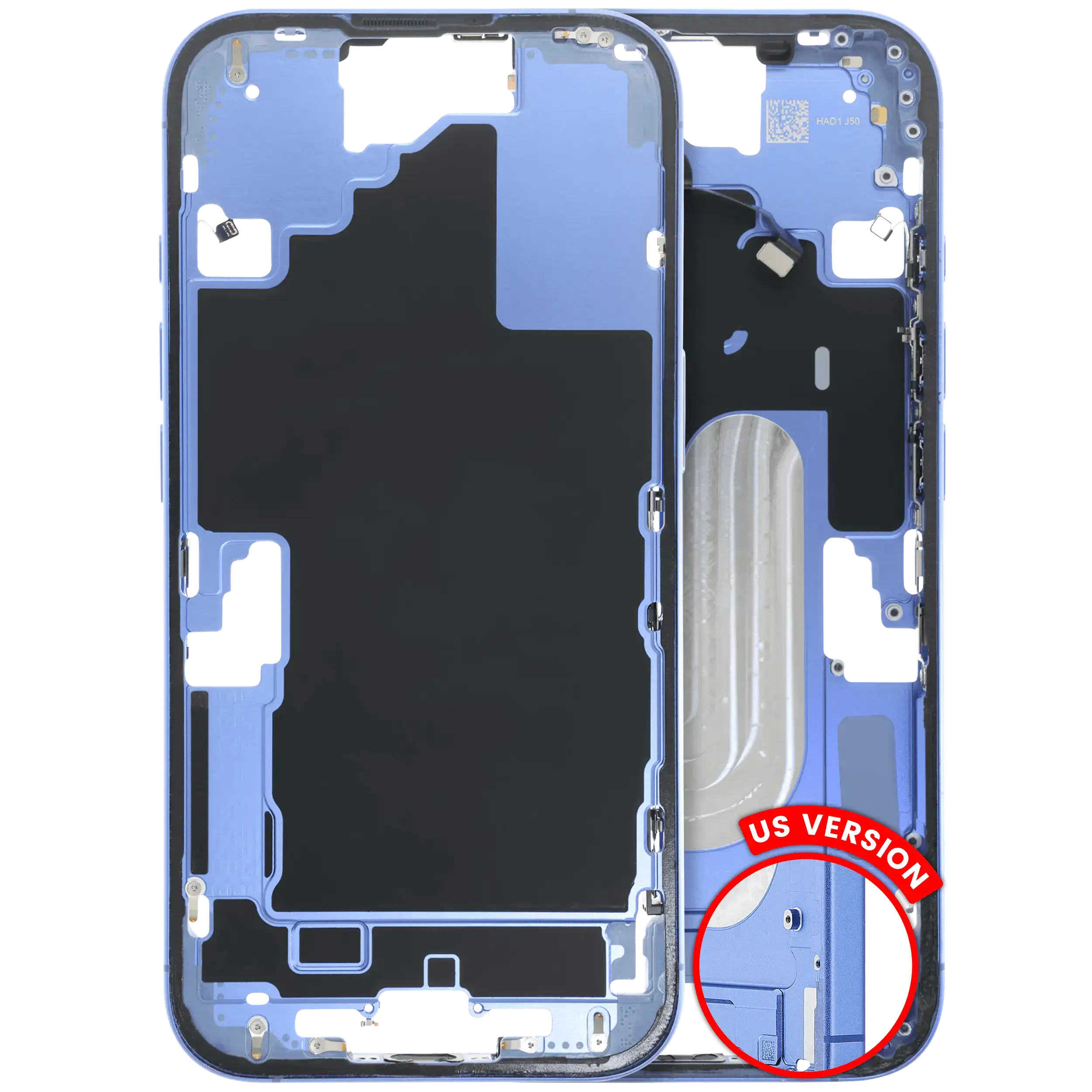 Frame centrale W/ Minuteria per iPhone 16 (US Version) (Used Service Pack Pull: Grade C) (Blu oltremare)
