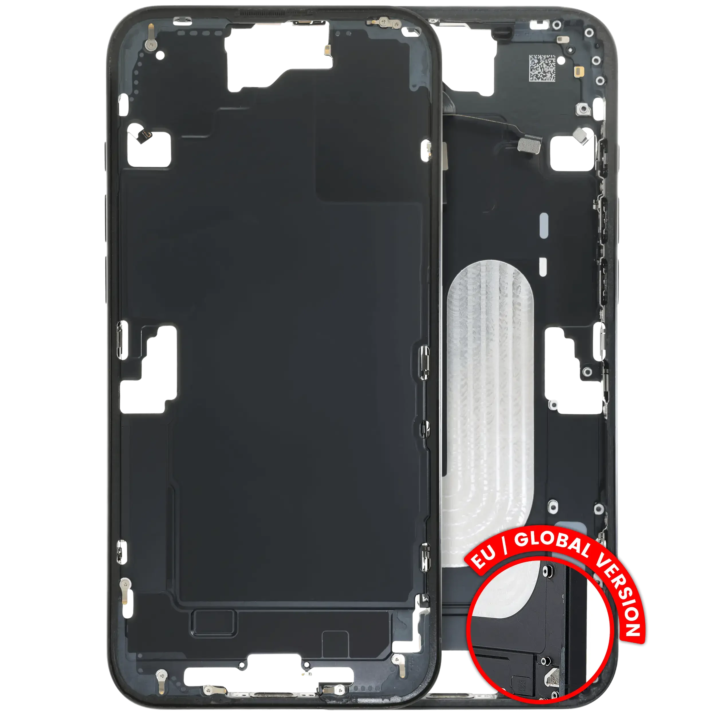 Frame centrale W/ Minuteria per iPhone 16 Plus (US Version) (Used Service Pack Pull: Grade C) (Nero)